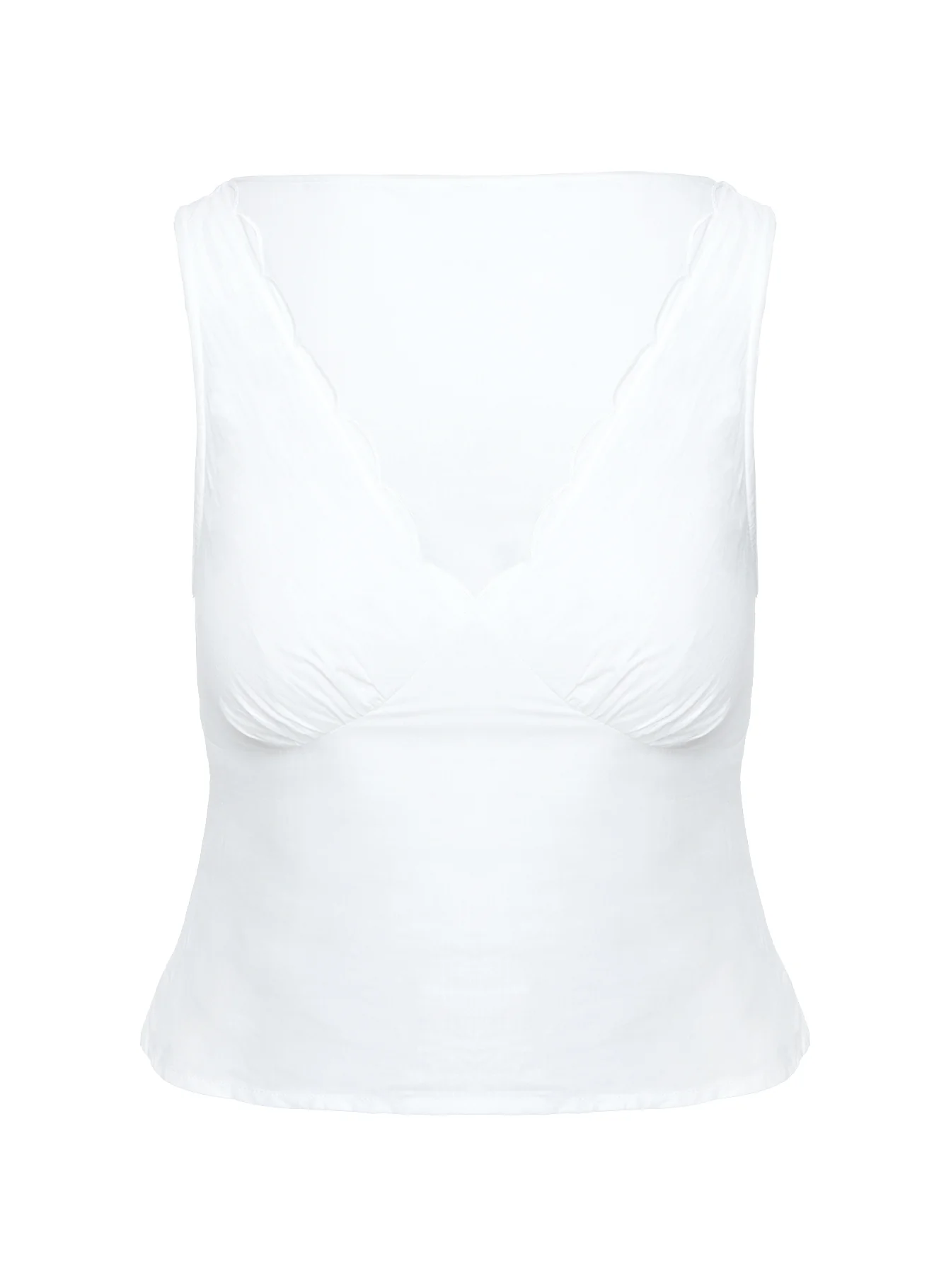 Cappucino Lace Trim Top White