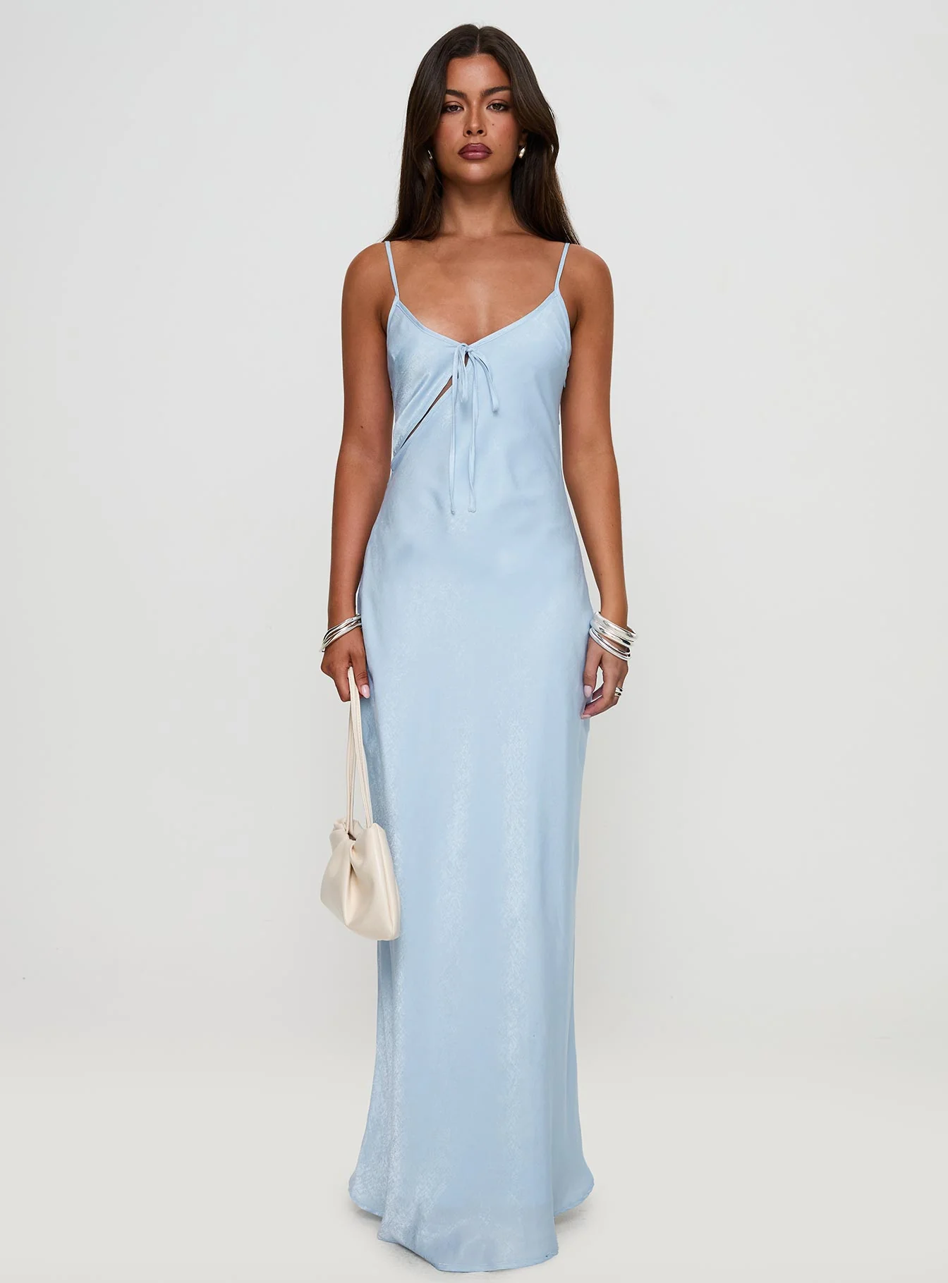 Linger Bias Cut Maxi Dress Blue