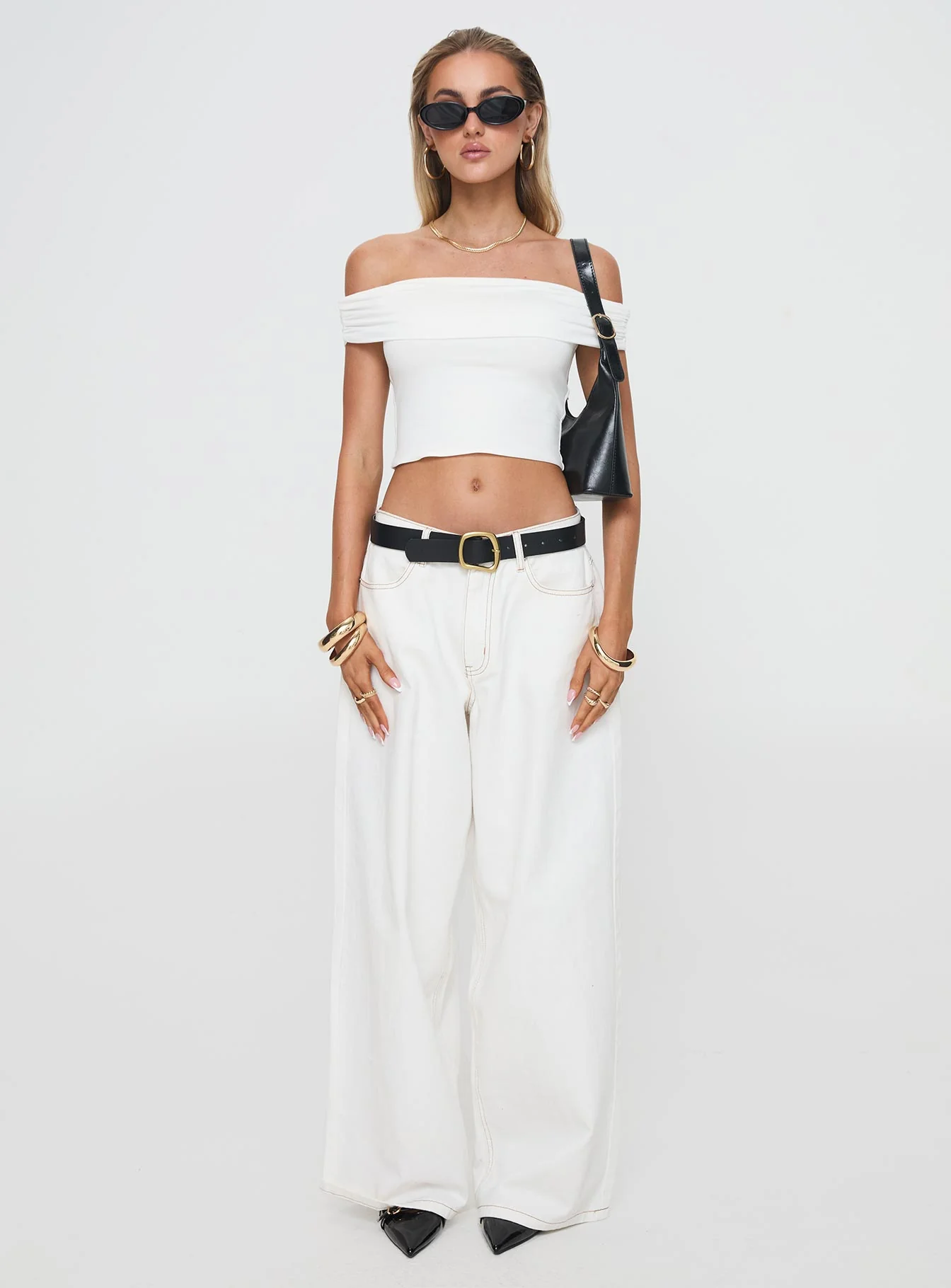 Channel Off The Shoulder Top White