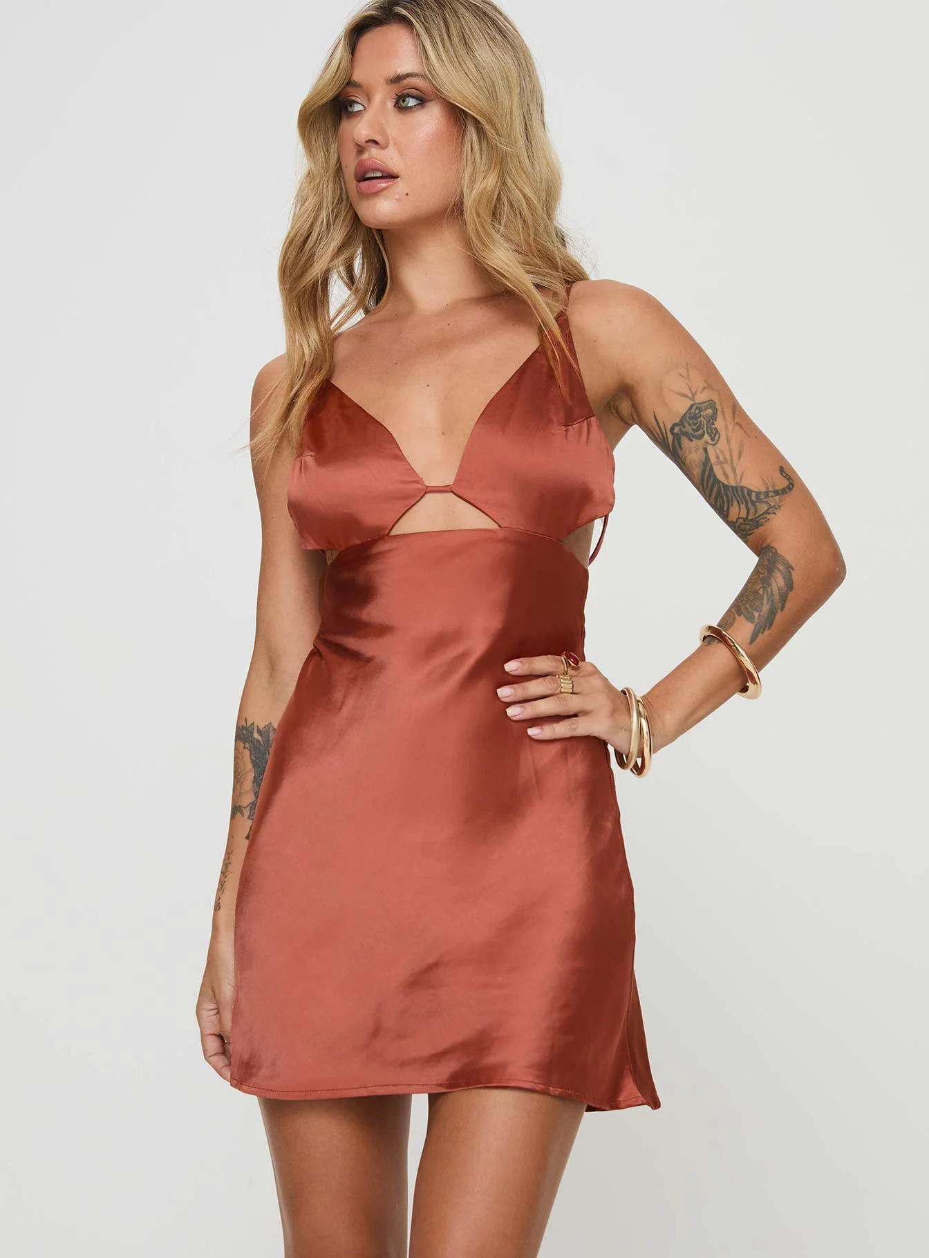 Alexo Mini Dress Rust
