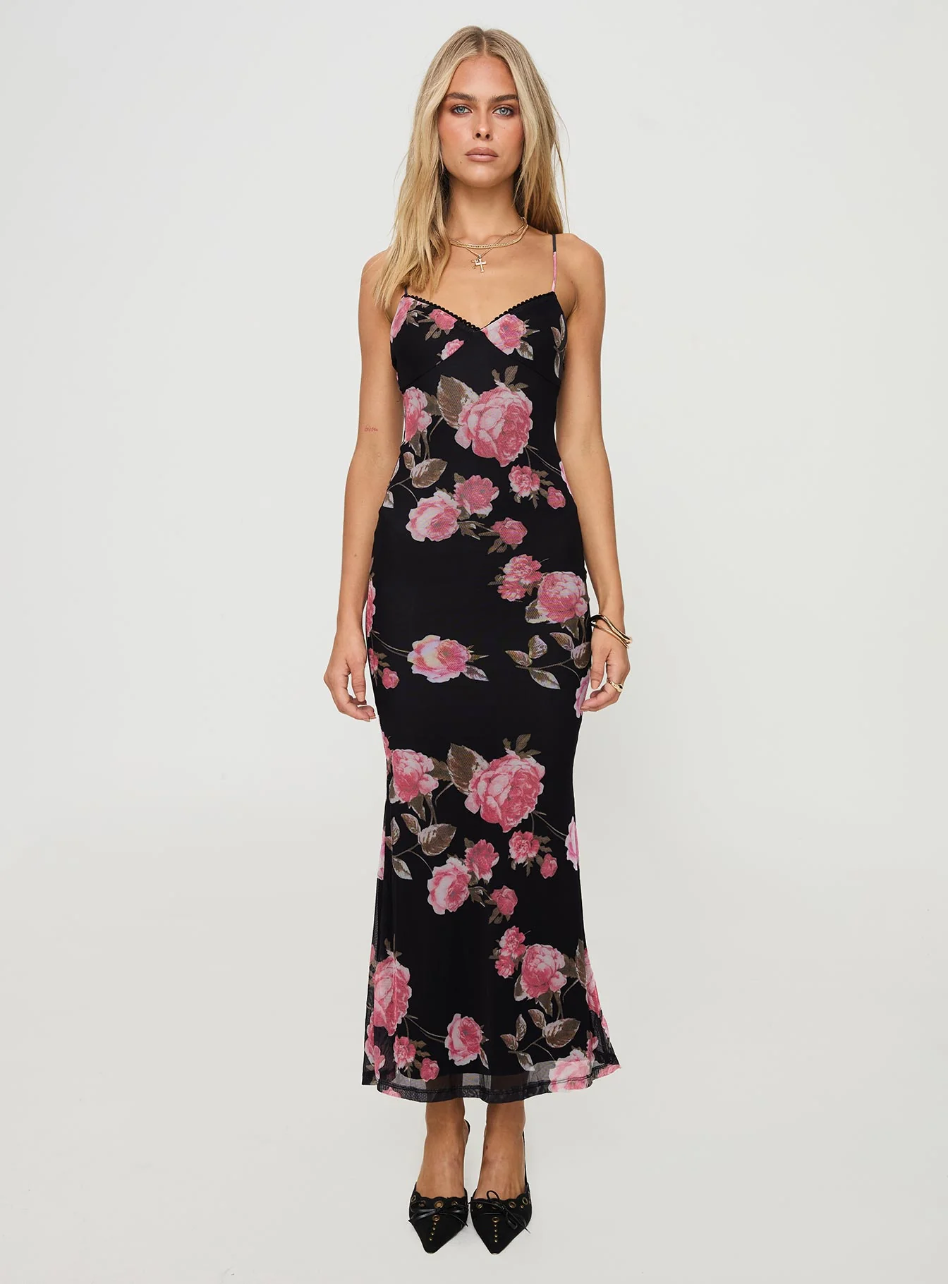 Manolis Maxi Dress Black / Floral
