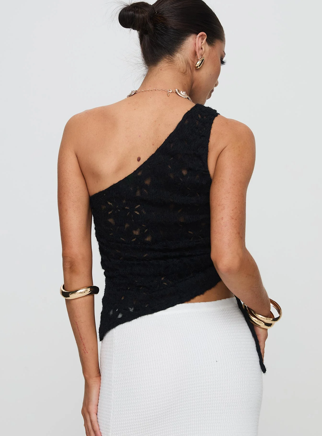 Sensua One Shoulder Top Black