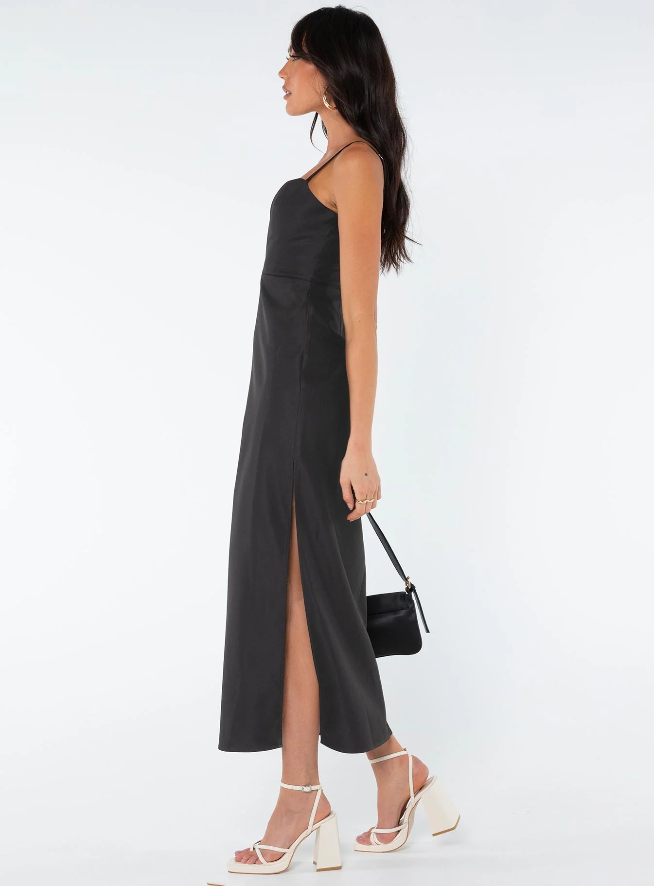 Risha Corset Midi Dress Black