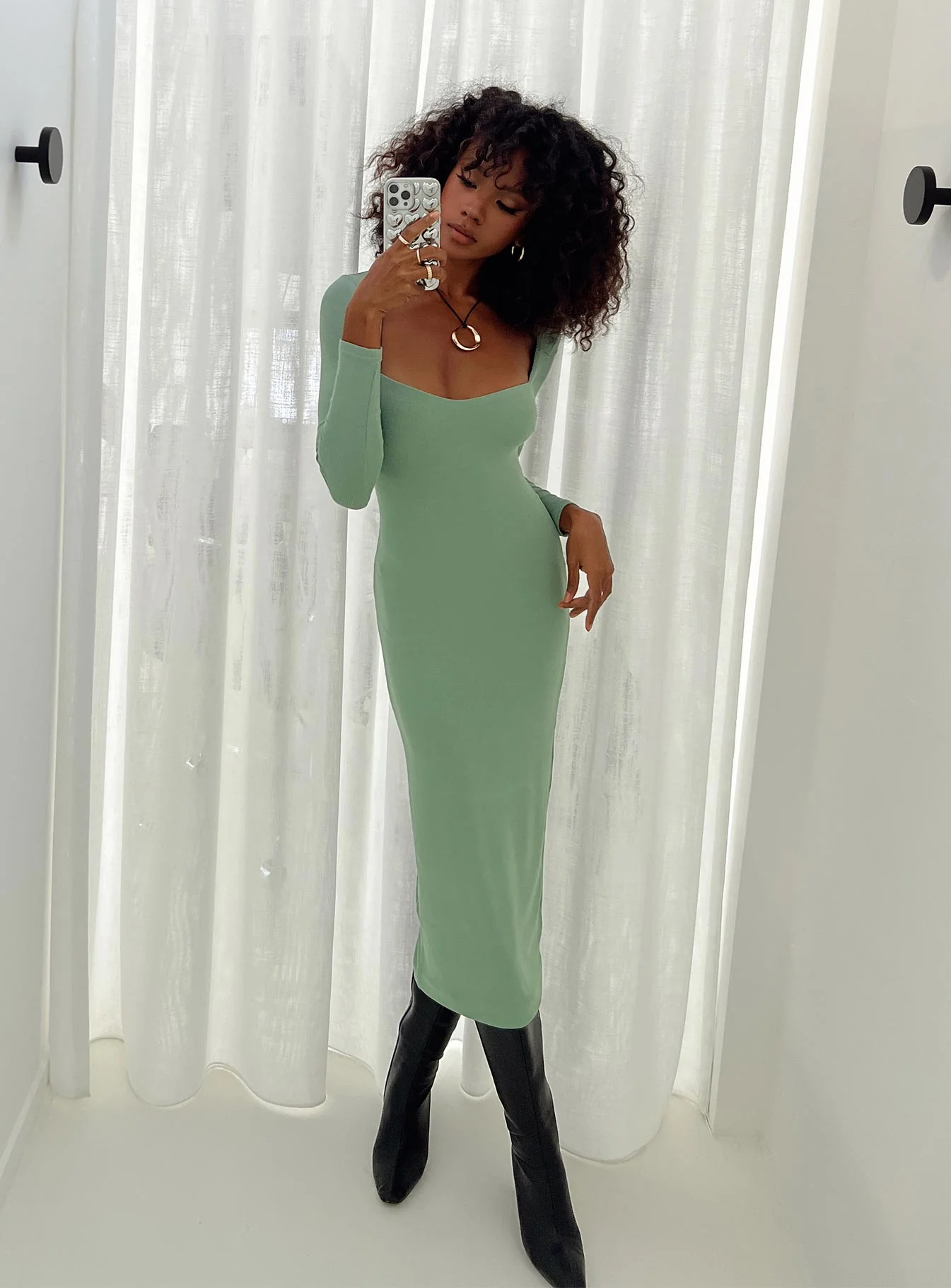 Nolan Midi Dress Green