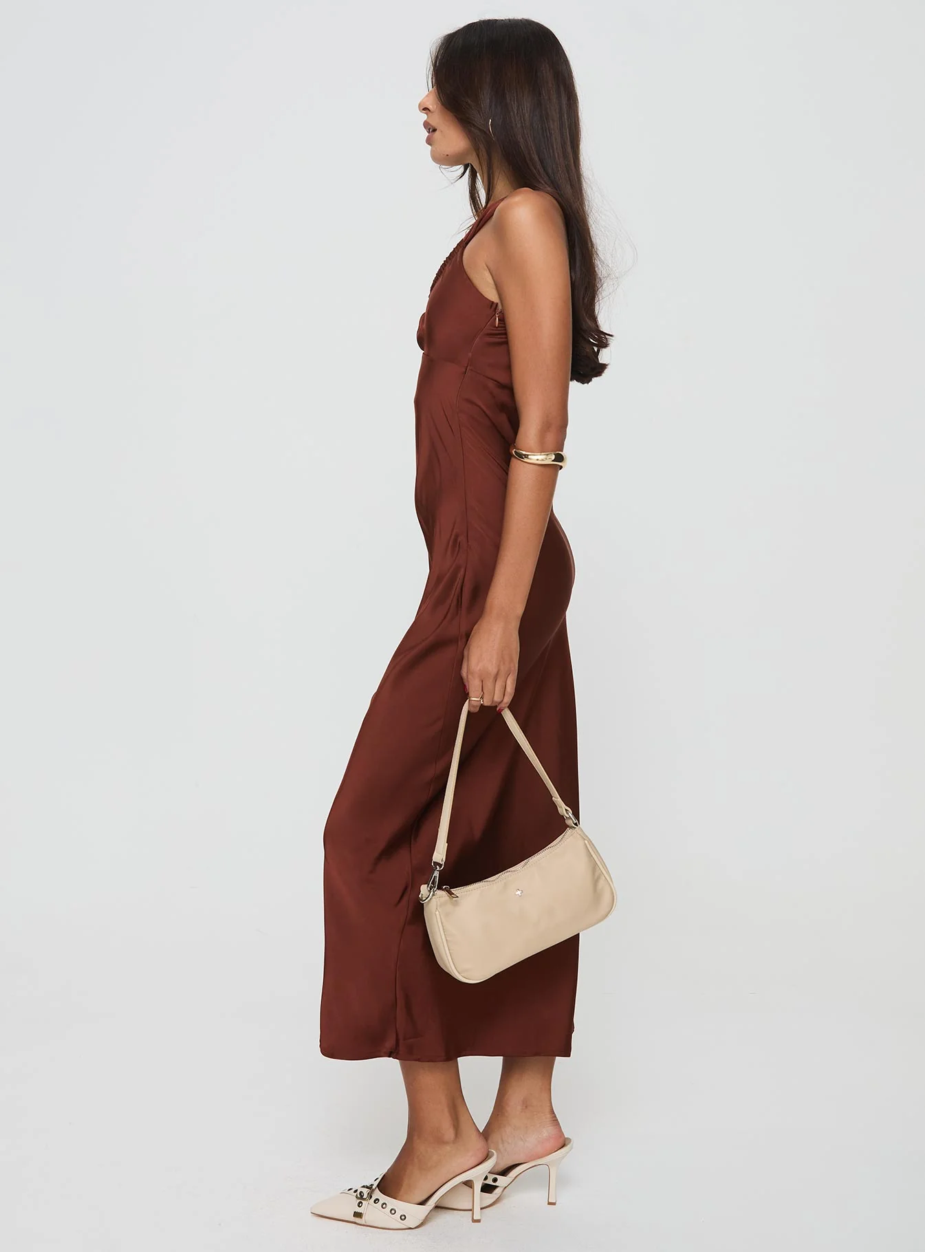 Casimir One Shoulder Maxi Dress Chocolate