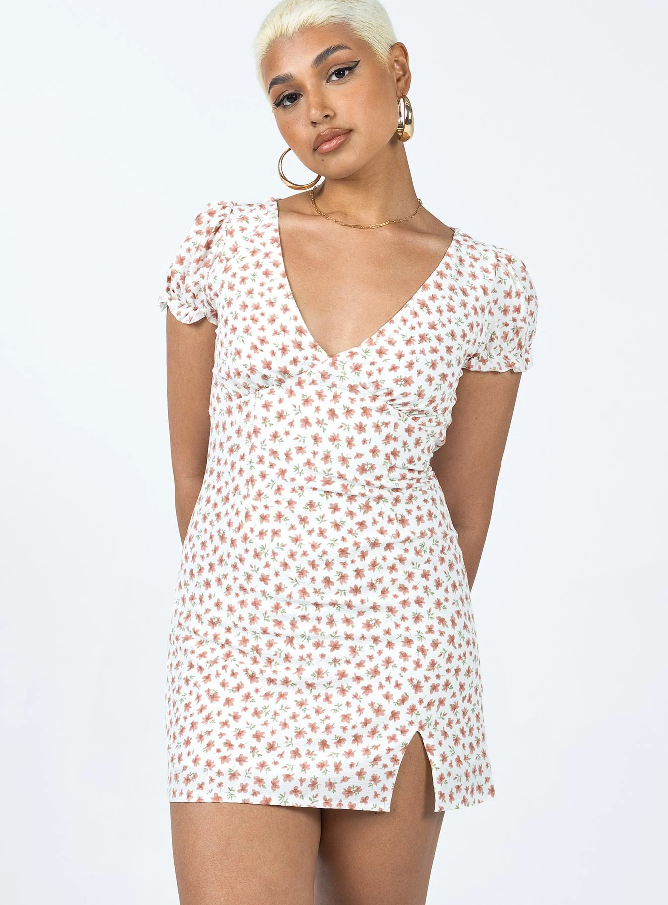 Kacey Mini Dress White Floral
