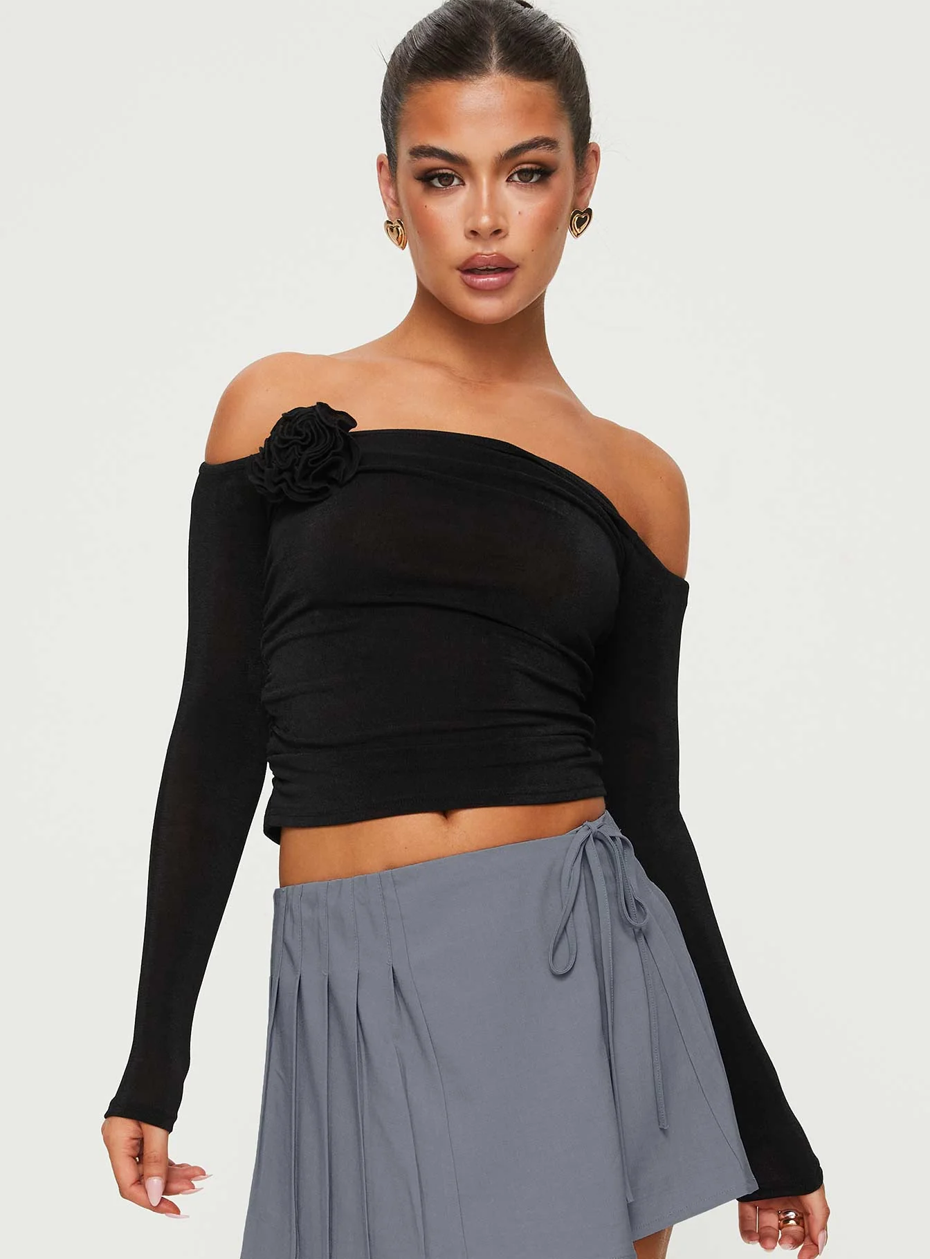 Simonetta Off The Shoulder Top Black