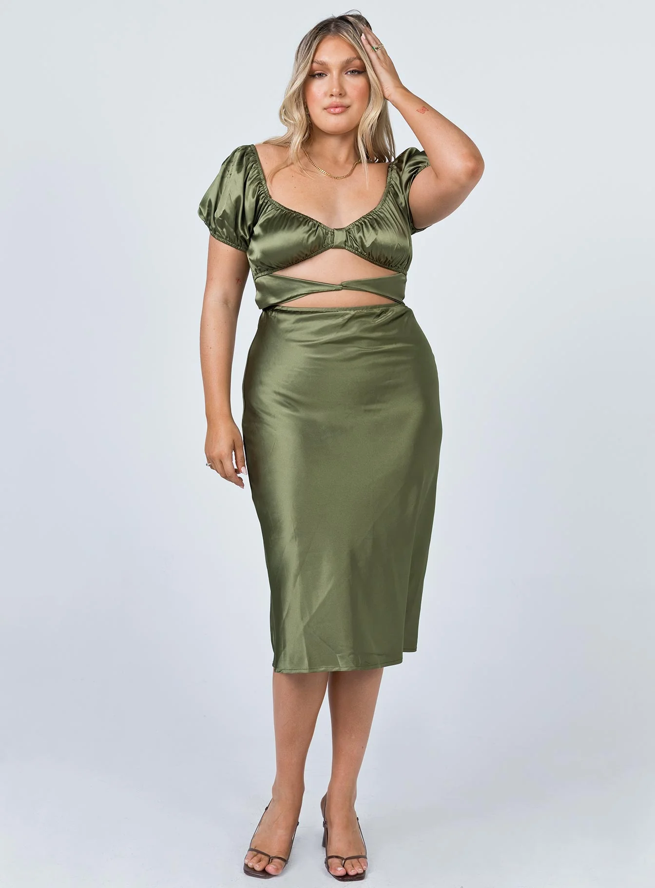 Nakita Midi Dress Khaki