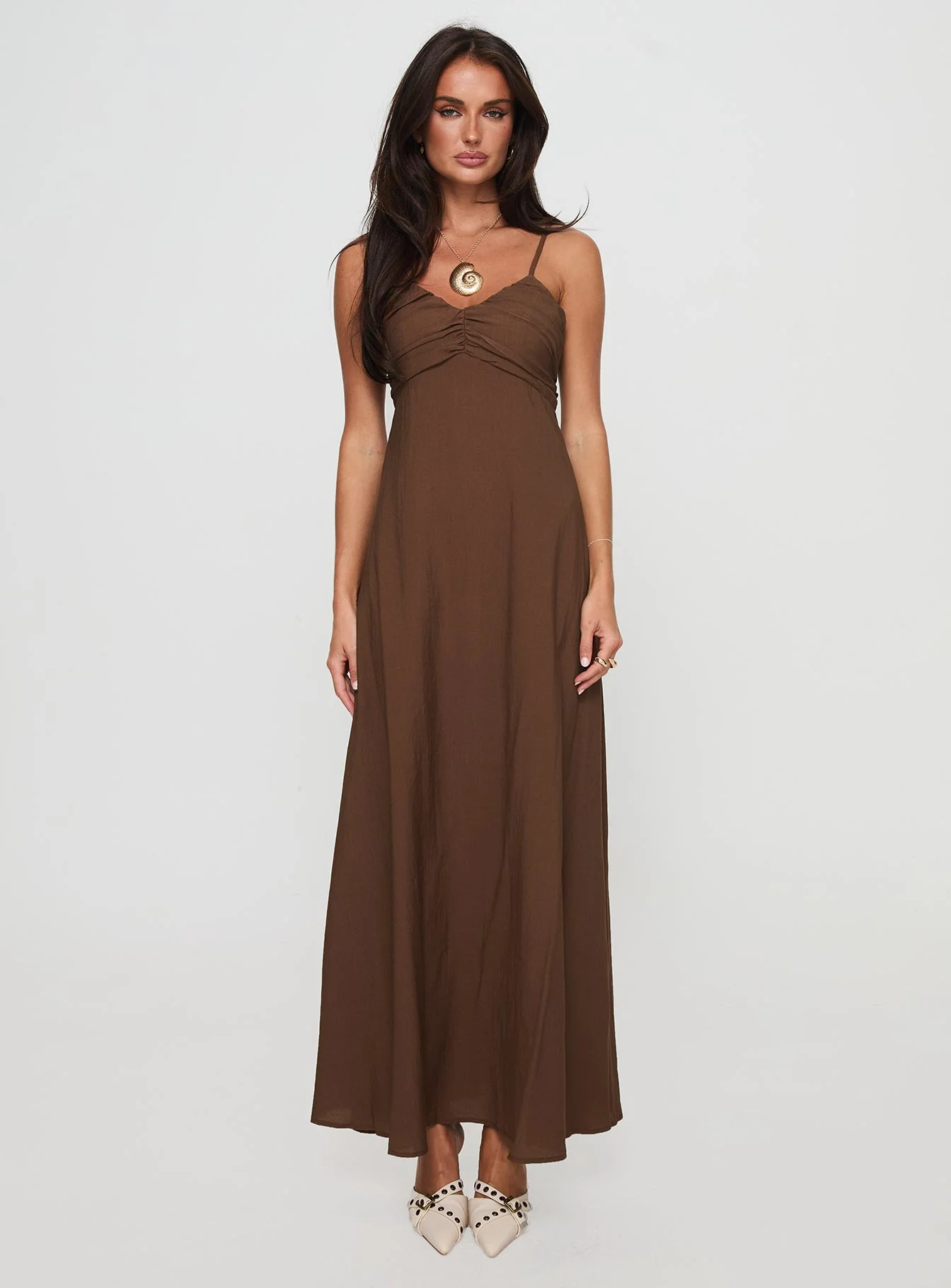 Neeka Maxi Dress Brown