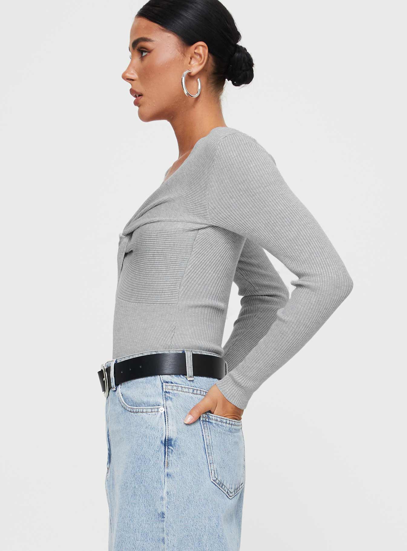 Dimitra Twist Bodysuit Grey