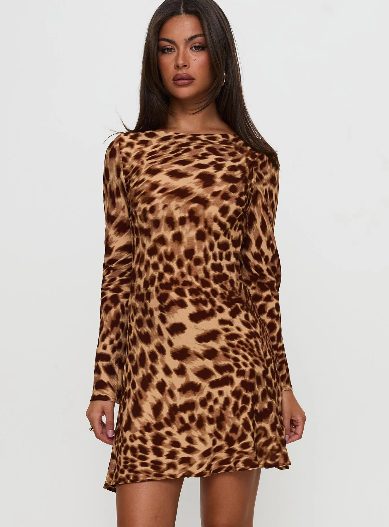 Halo Bias Mini Dress Leopard