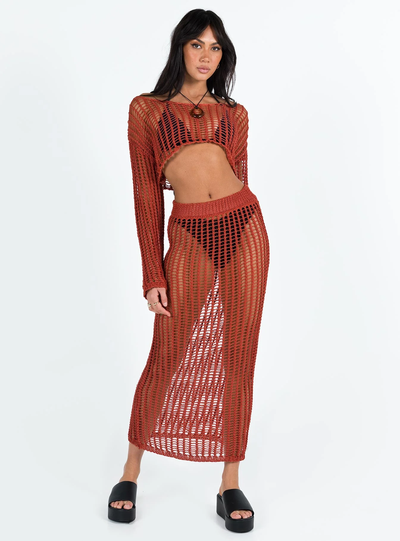 Florence Maxi Skirt Sienna Red