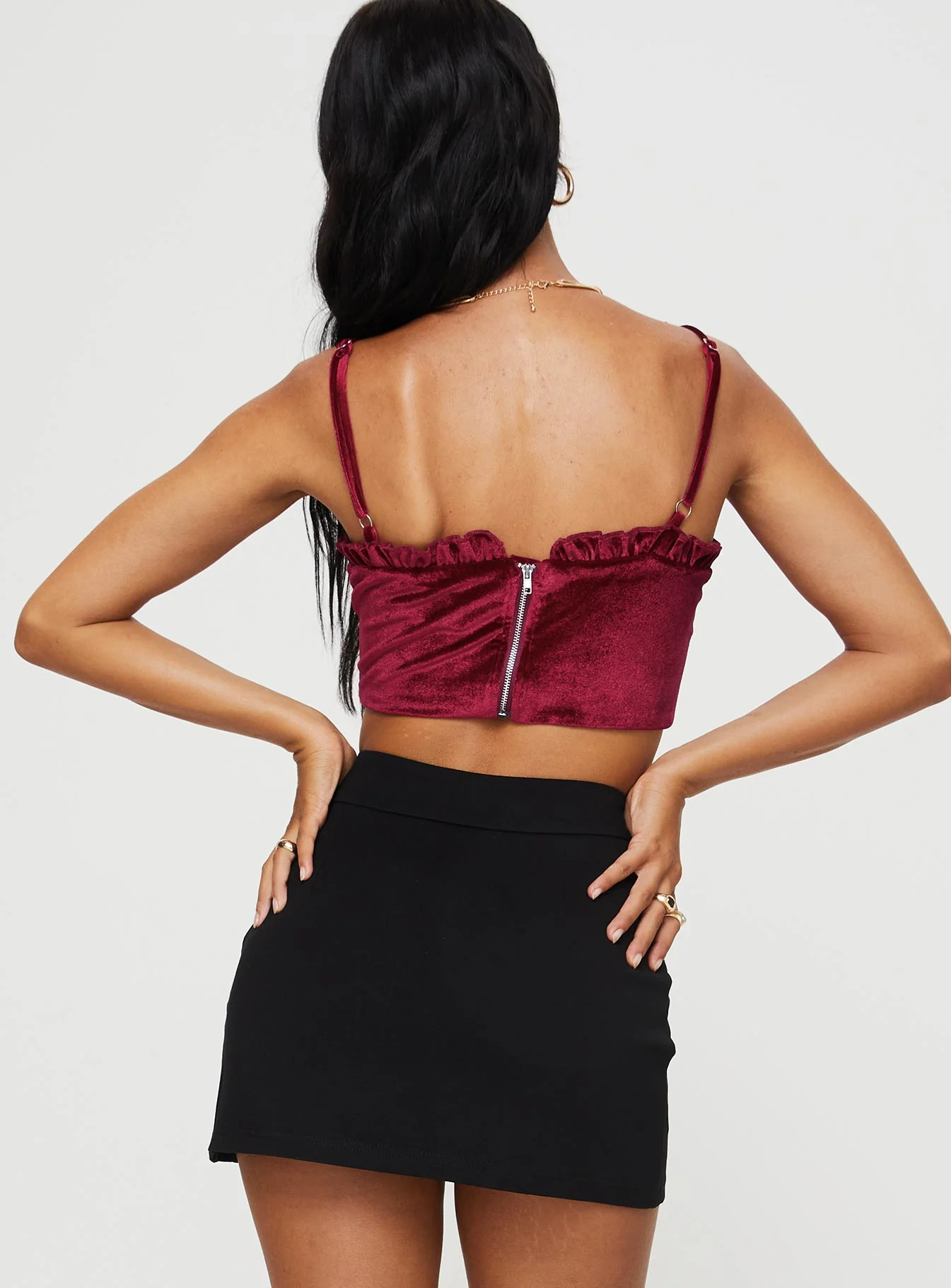 Briddell Velvet Corset Top Red
