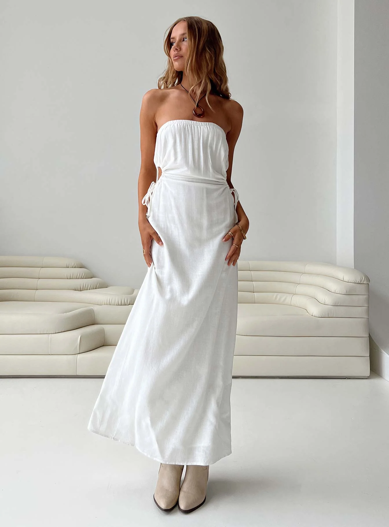Azie Maxi Dress White