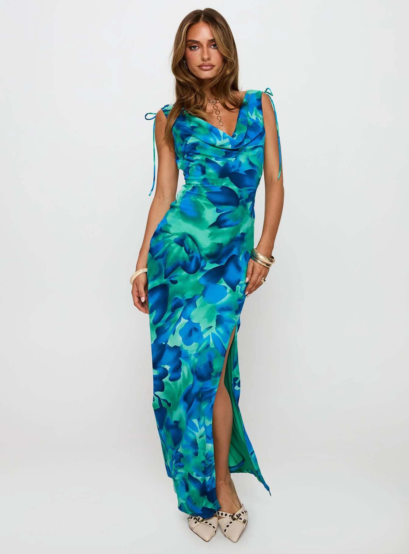 Symphonies Cowl Maxi Dress Multi