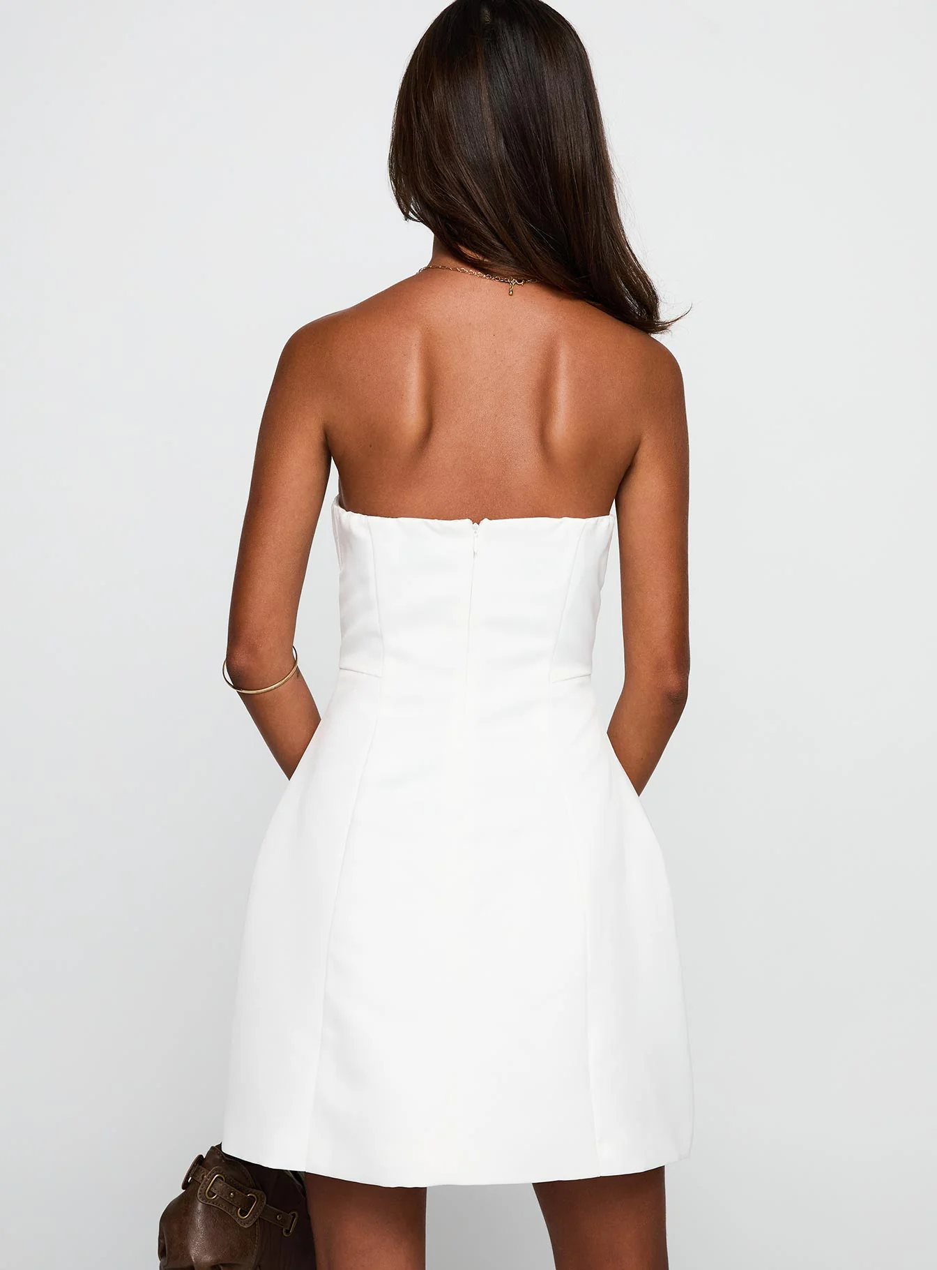 Gywneira Strapless Mini Dress White