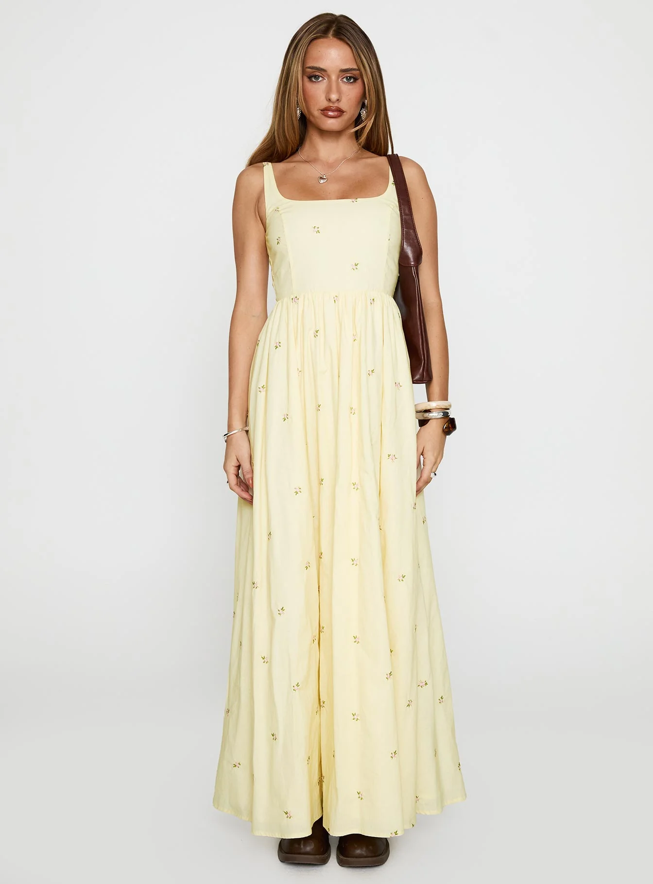 Cartmel Embroidered Maxi Dress Cream