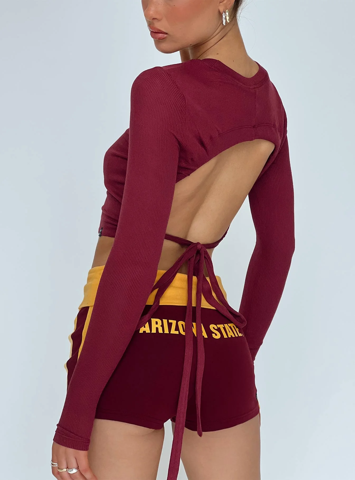 ASU Foldover Shorts Maroon