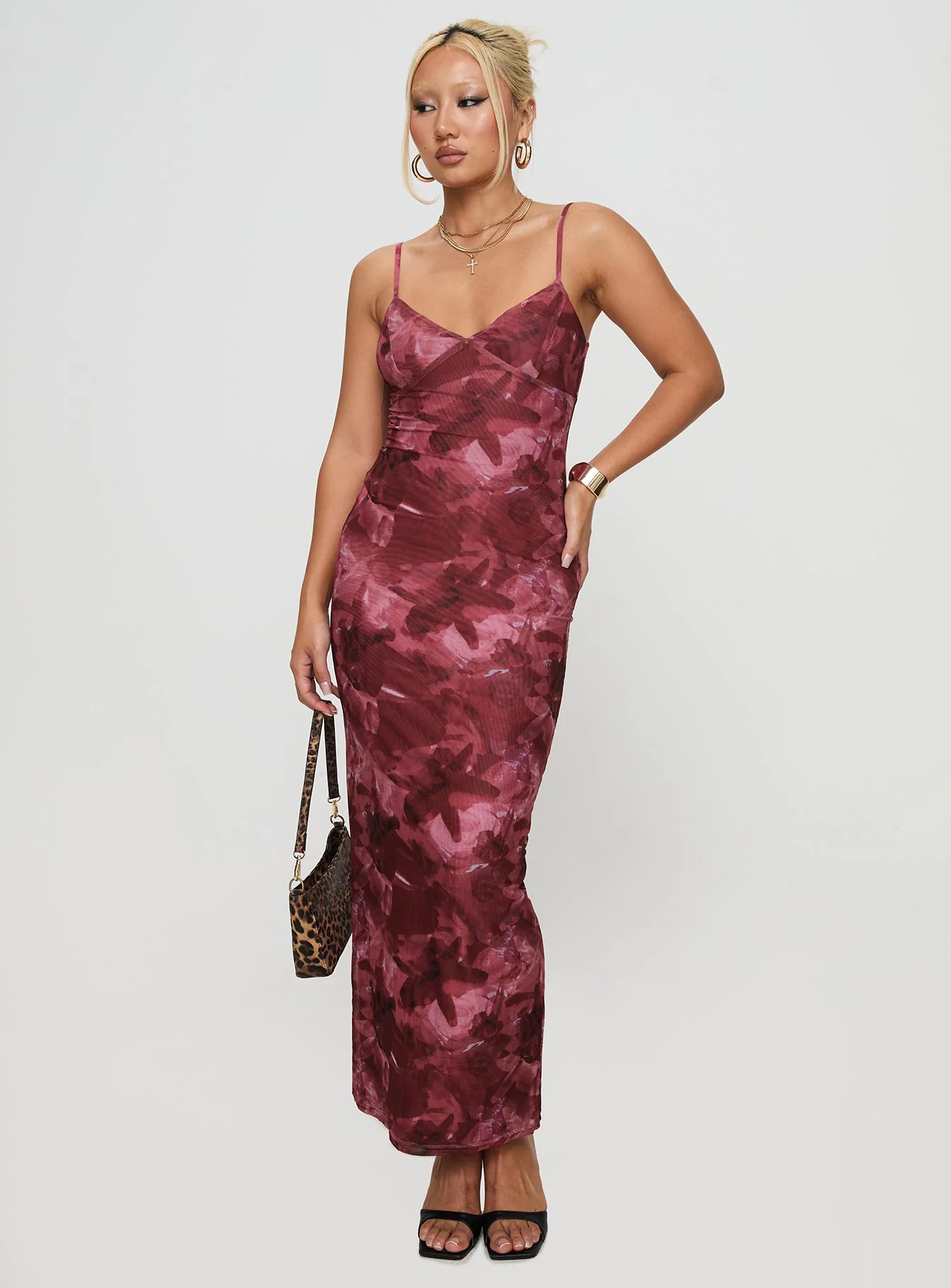 Hathaway Maxi Dress Burgundy Floral