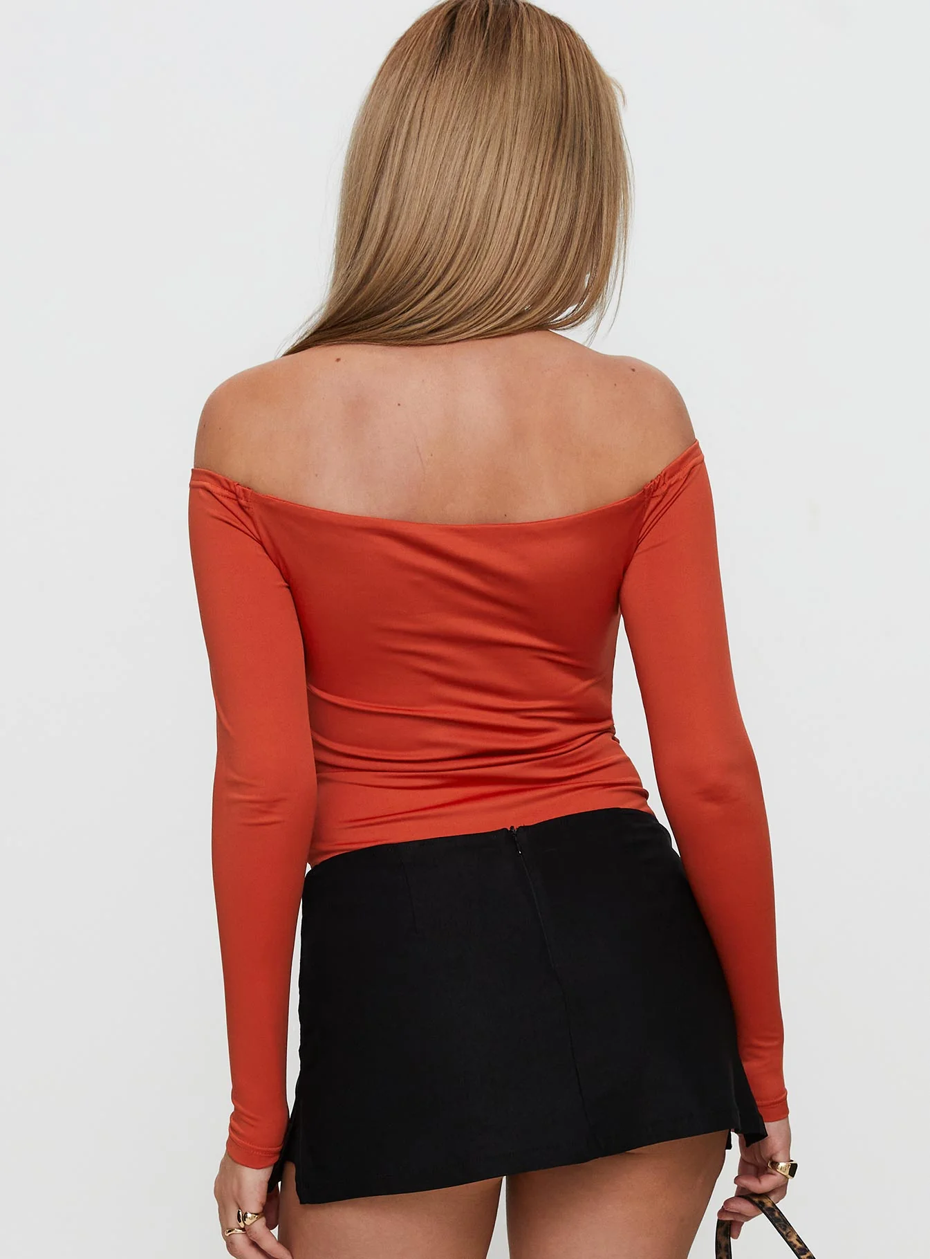 Degree Of Seperation Buckle Detail Long Sleeve Bodysuit Orange