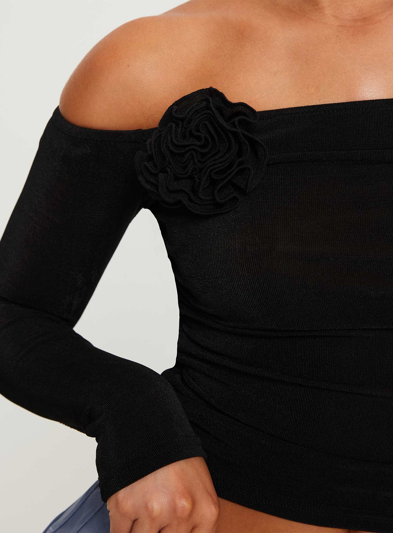 Simonetta Off The Shoulder Top Black