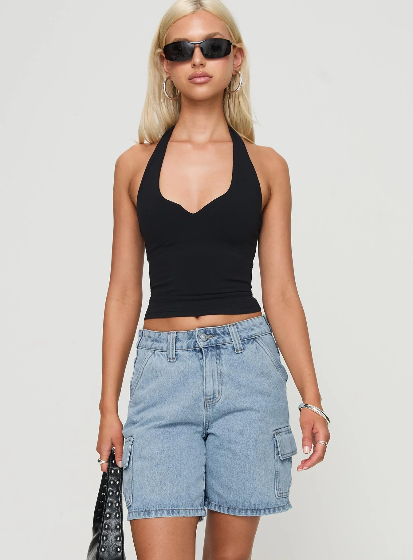 Mika Carpenter Denim Shorts Light Wash