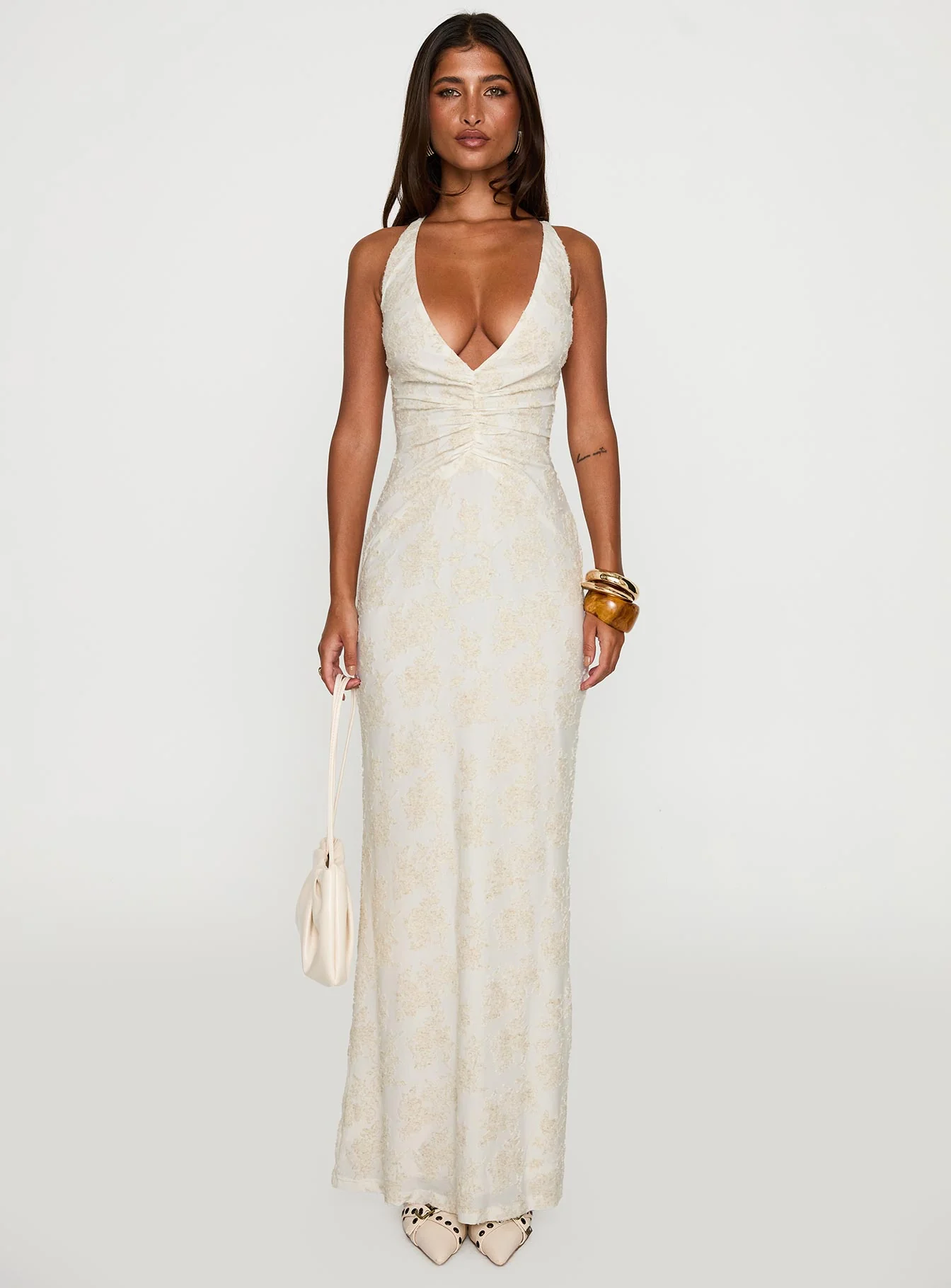 Starcrossed Halter Maxi Dress Cream