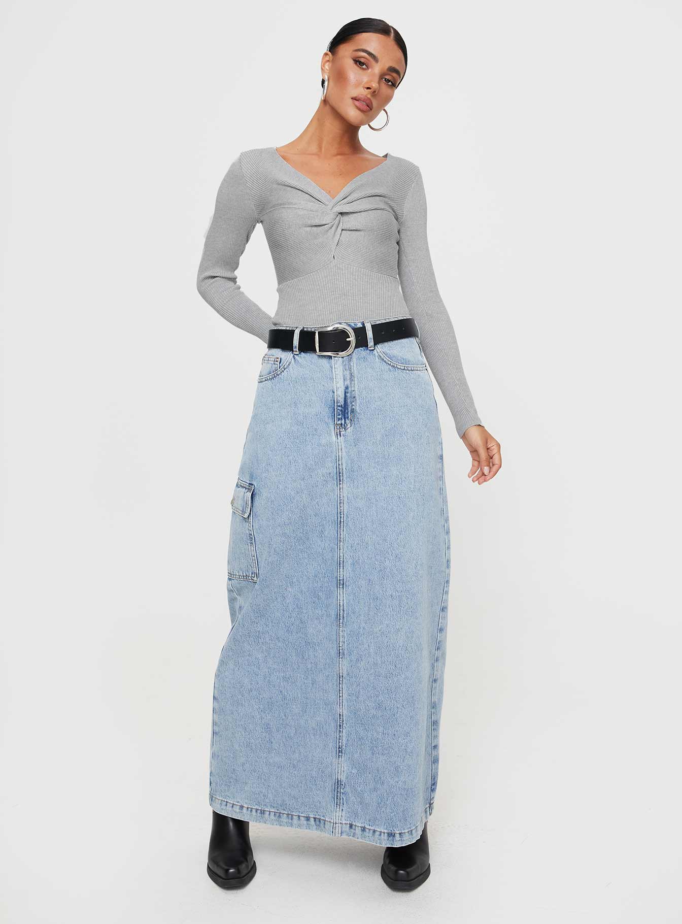 Dimitra Twist Bodysuit Grey