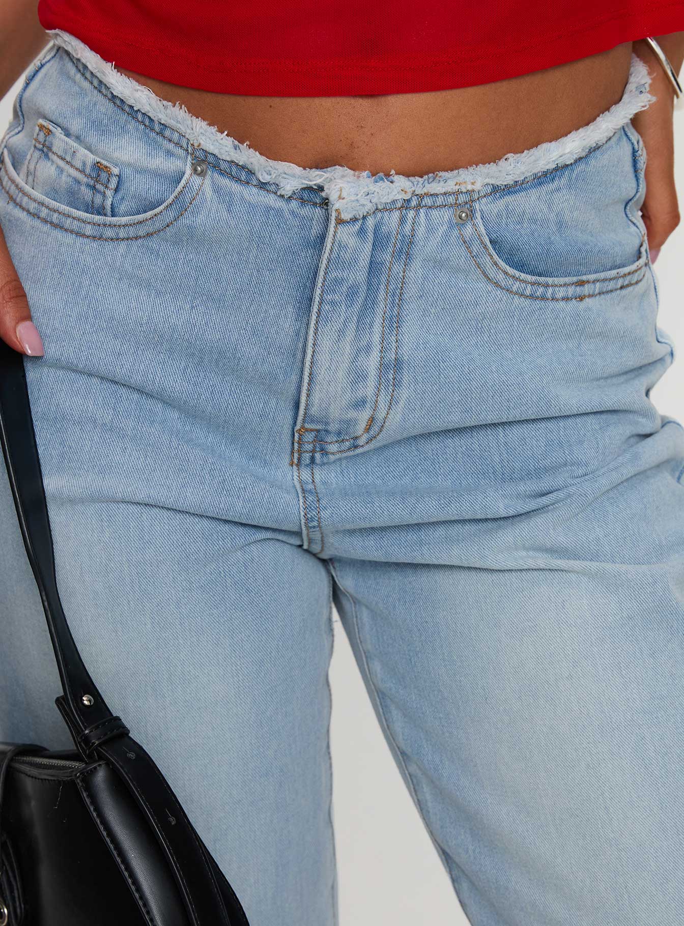 Hawke Frayed Jeans Mid Blue