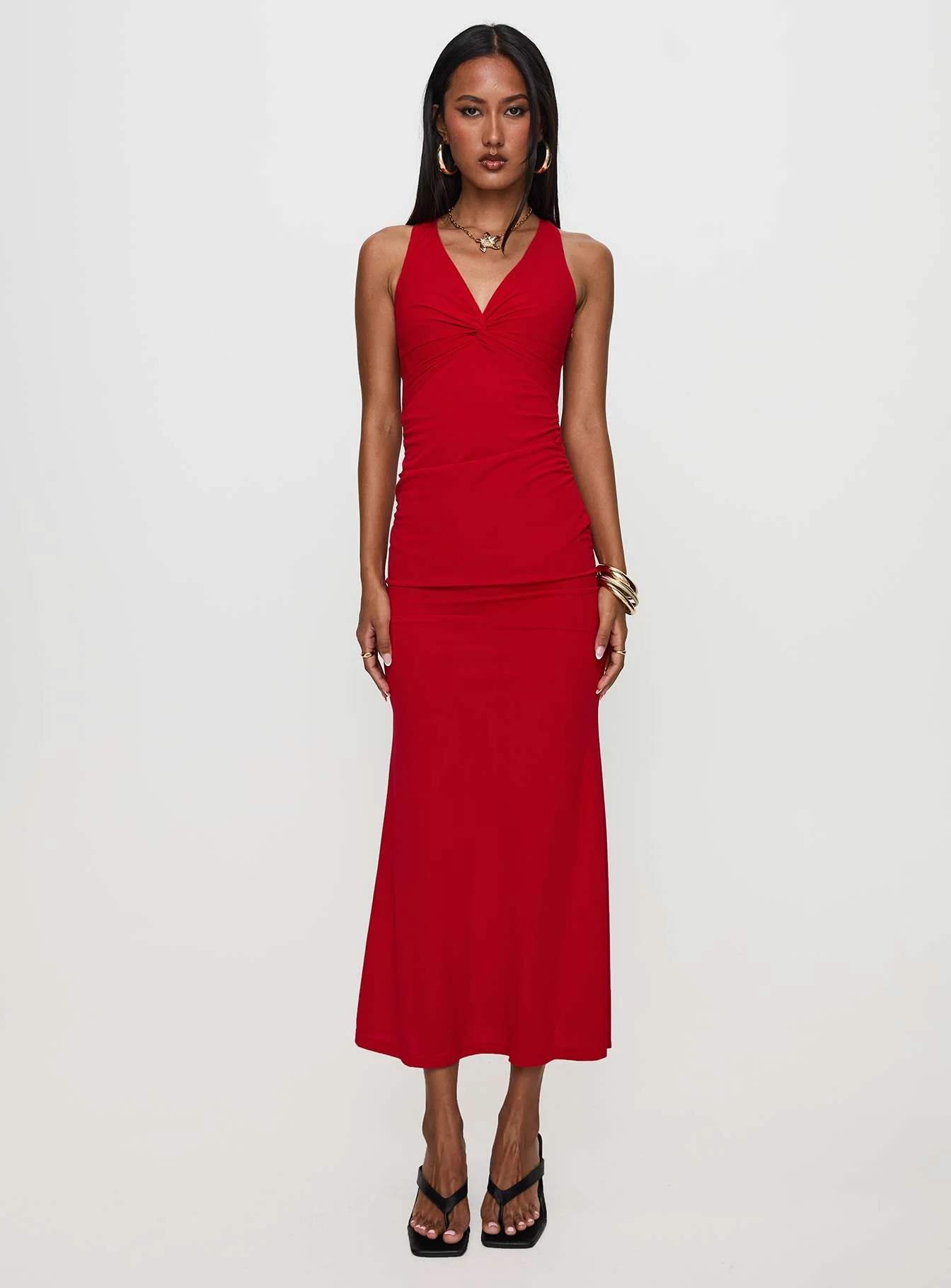 Mesmerise Halter Maxi Dress Red