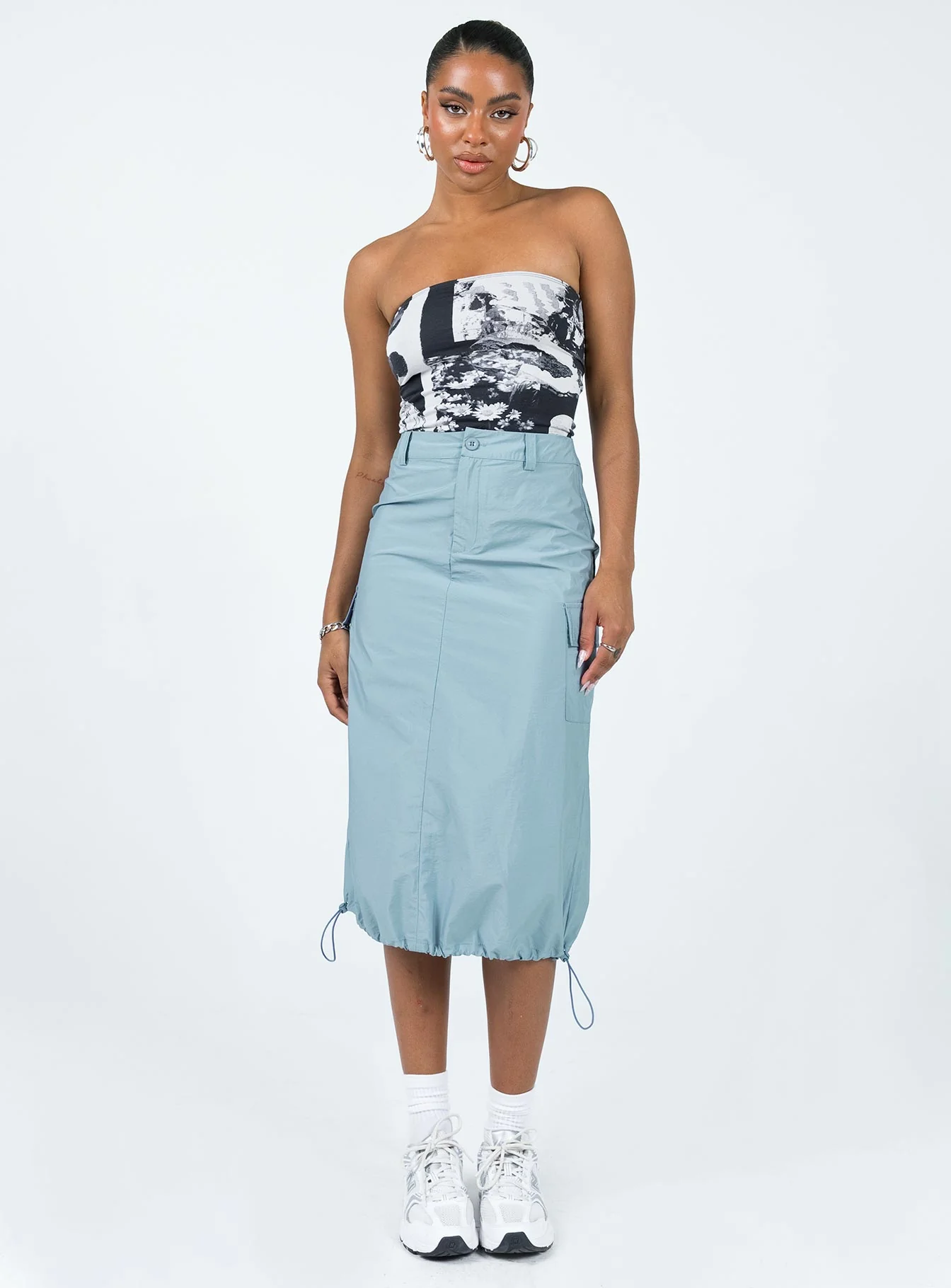 Tinba Midi Skirt Blue
