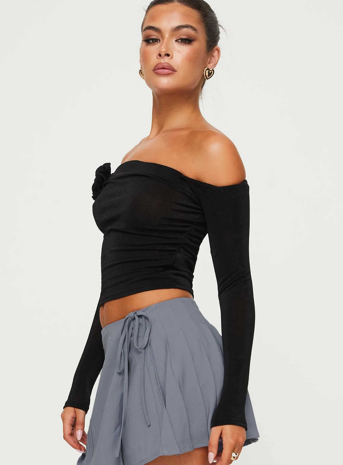 Simonetta Off The Shoulder Top Black