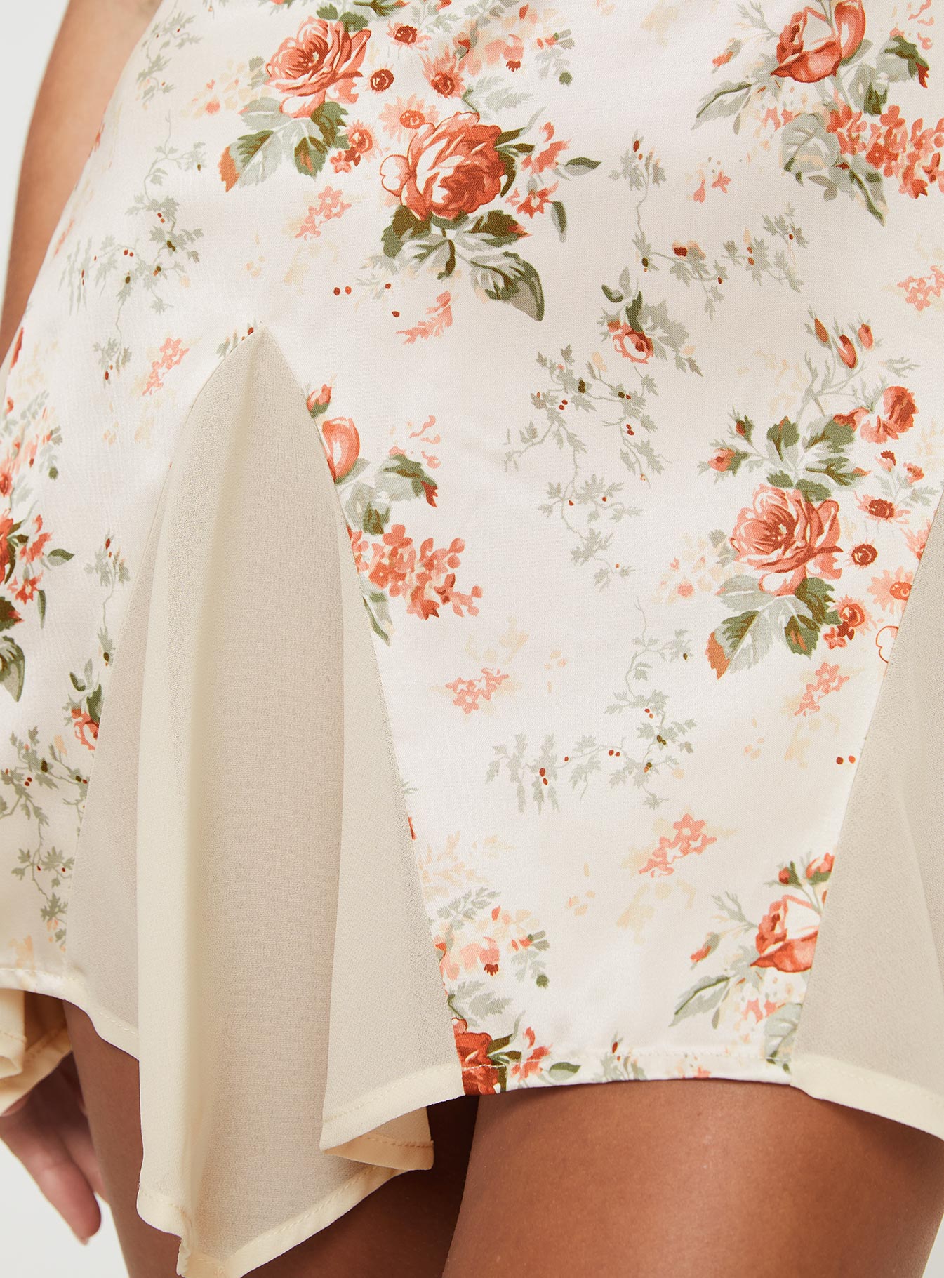 Lucardi Satin Mini Dress Floral