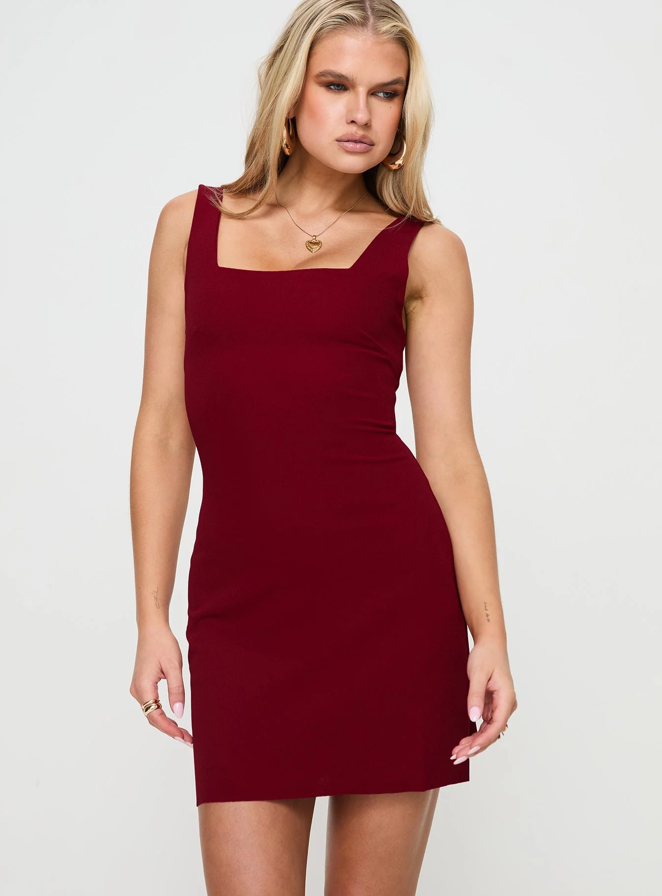Karina Mini Dress Burgundy