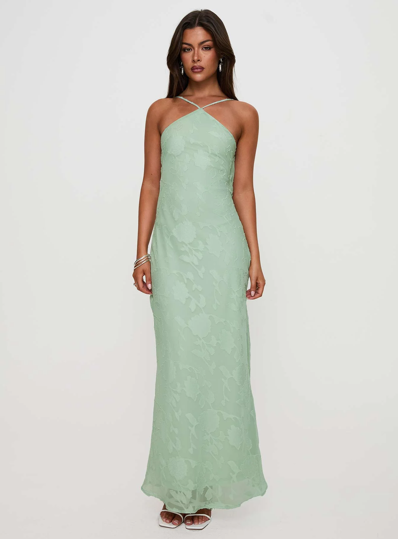 Zoelle Halter Maxi Dress Sage