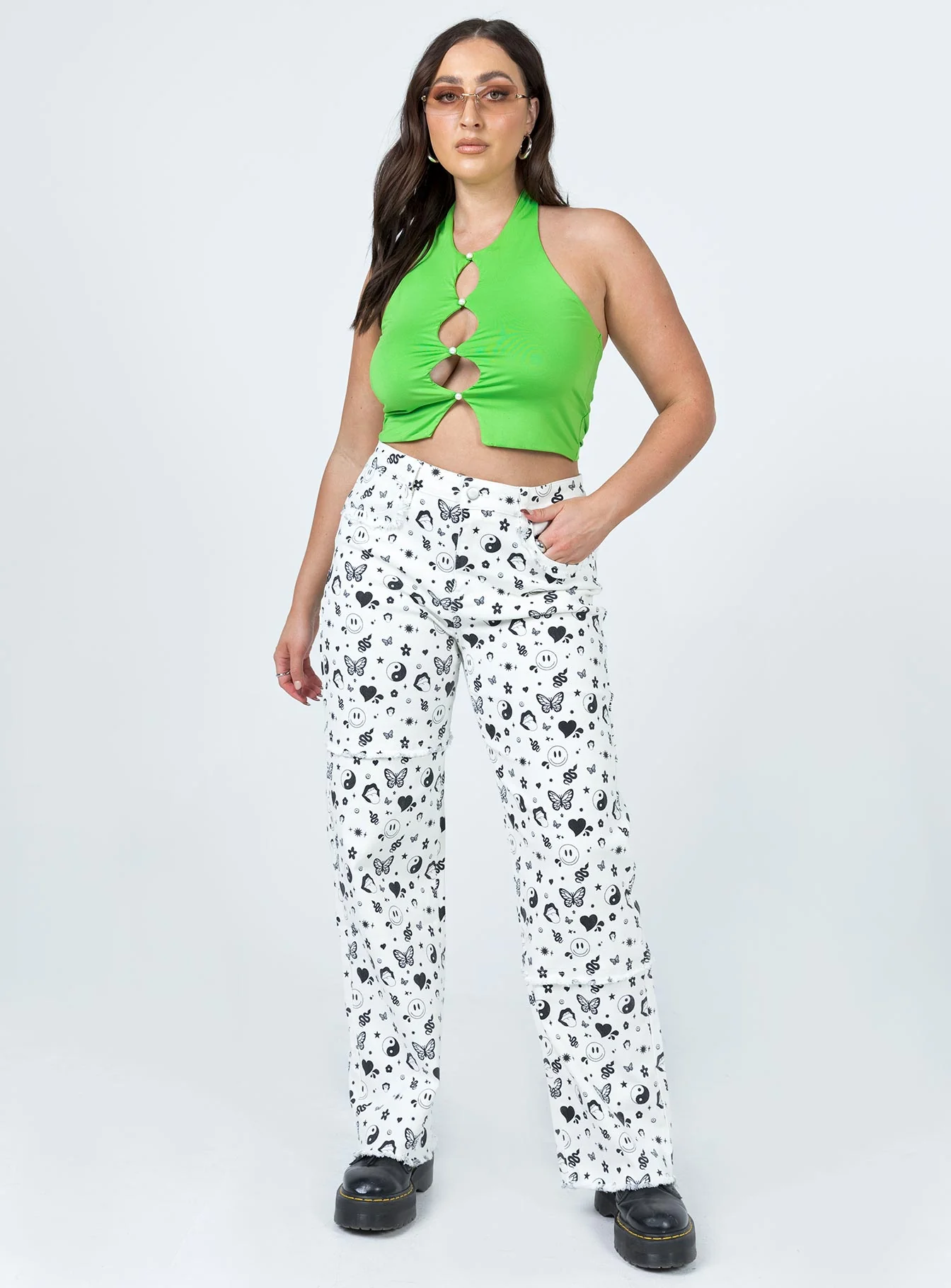 Love Me Not Denim Jeans White