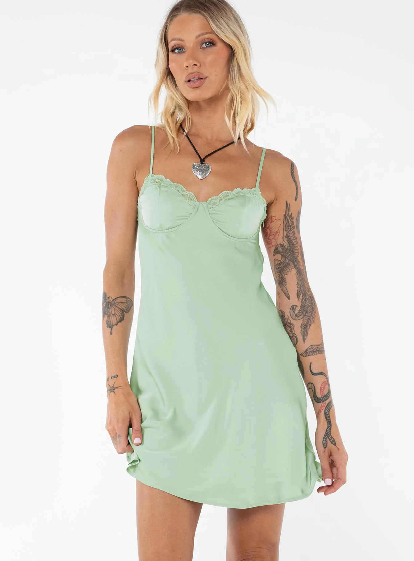 Moniz Mini Dress Sage Tall