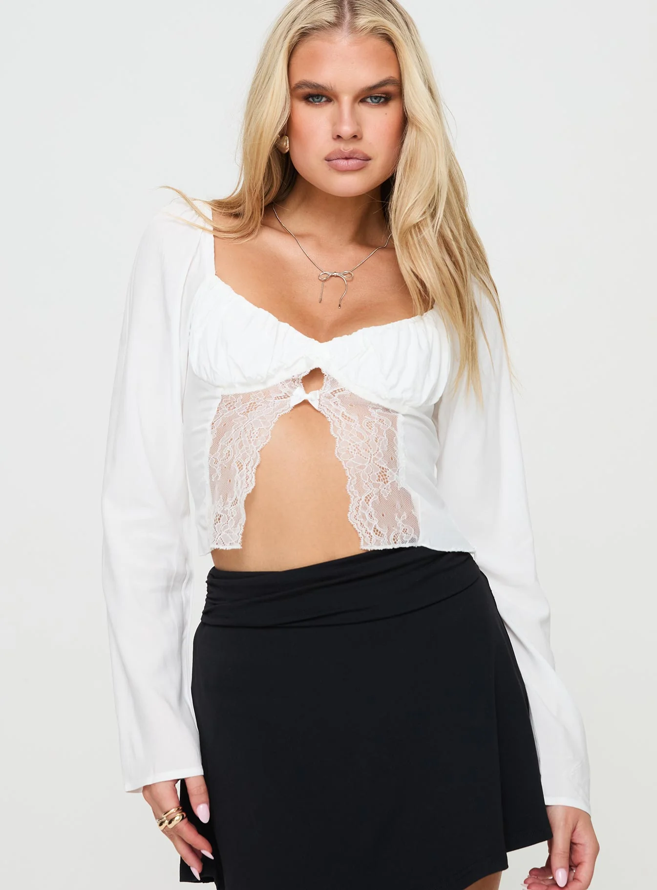 Kenzler Long Sleeve Top White