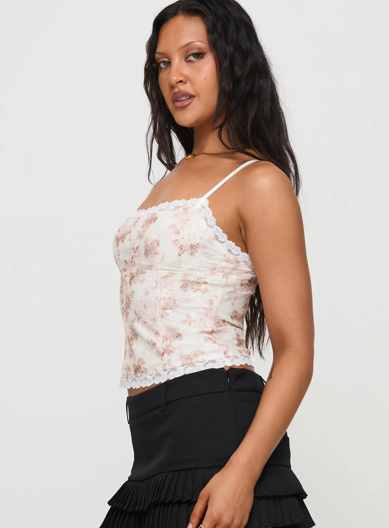 Zachariah Cami Top White Floral