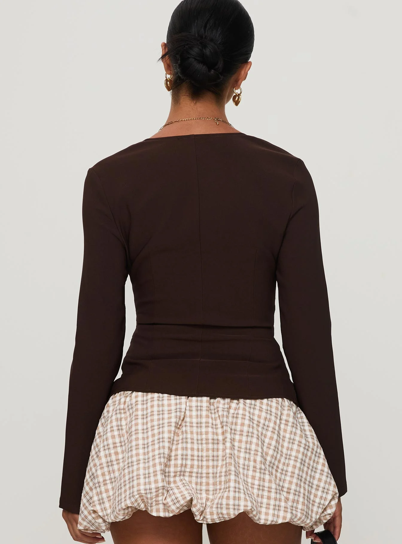 Gaskin Long Sleeve Top Brown