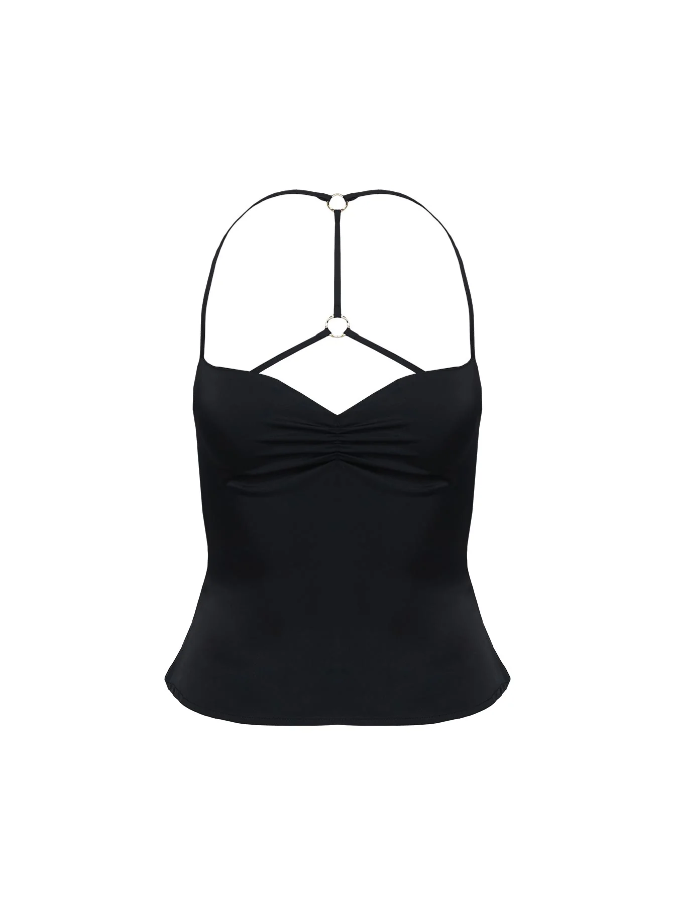 Floresta Razor Back Halter Top Black