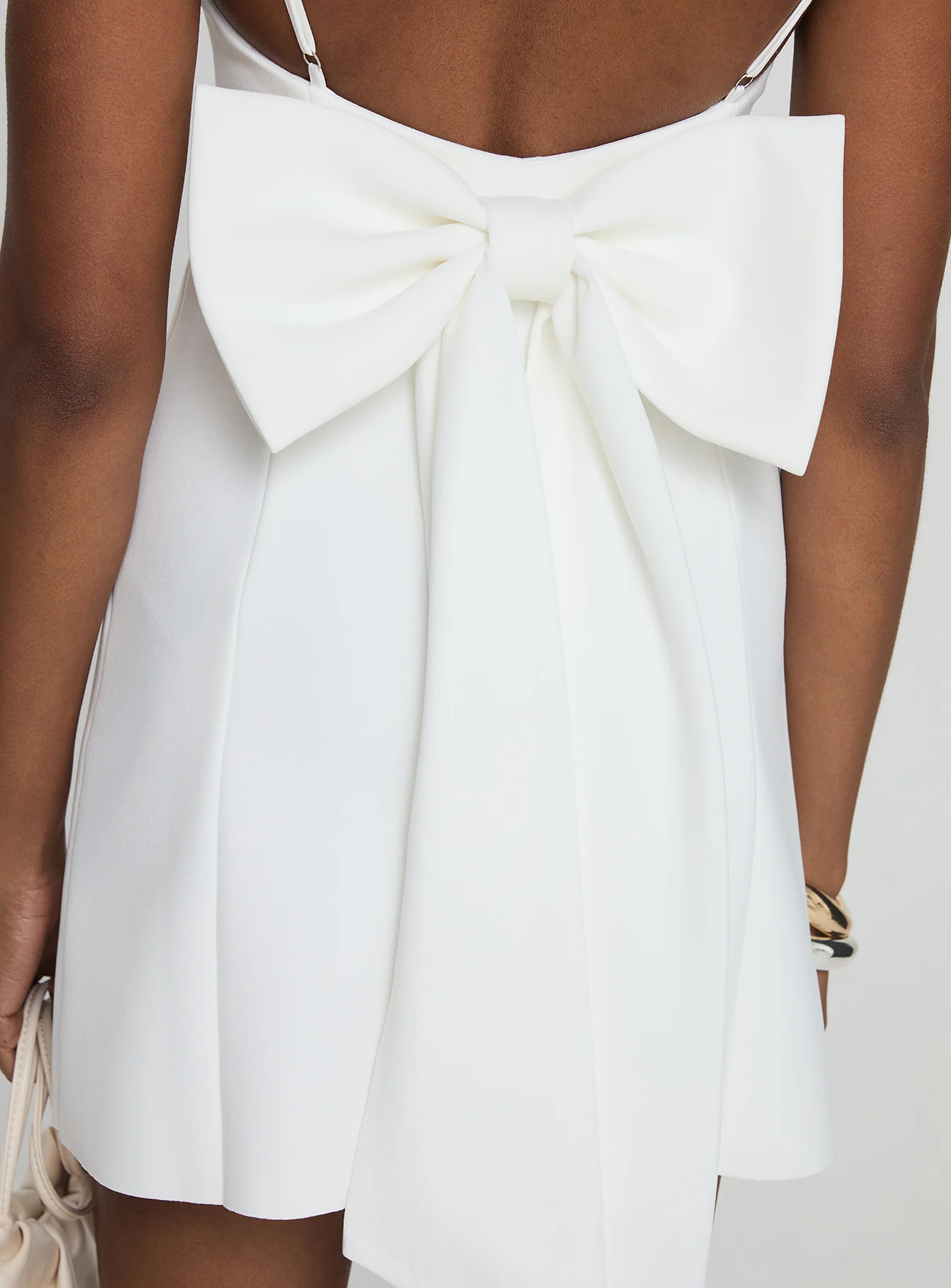 Bow Me Up Mini Dress White