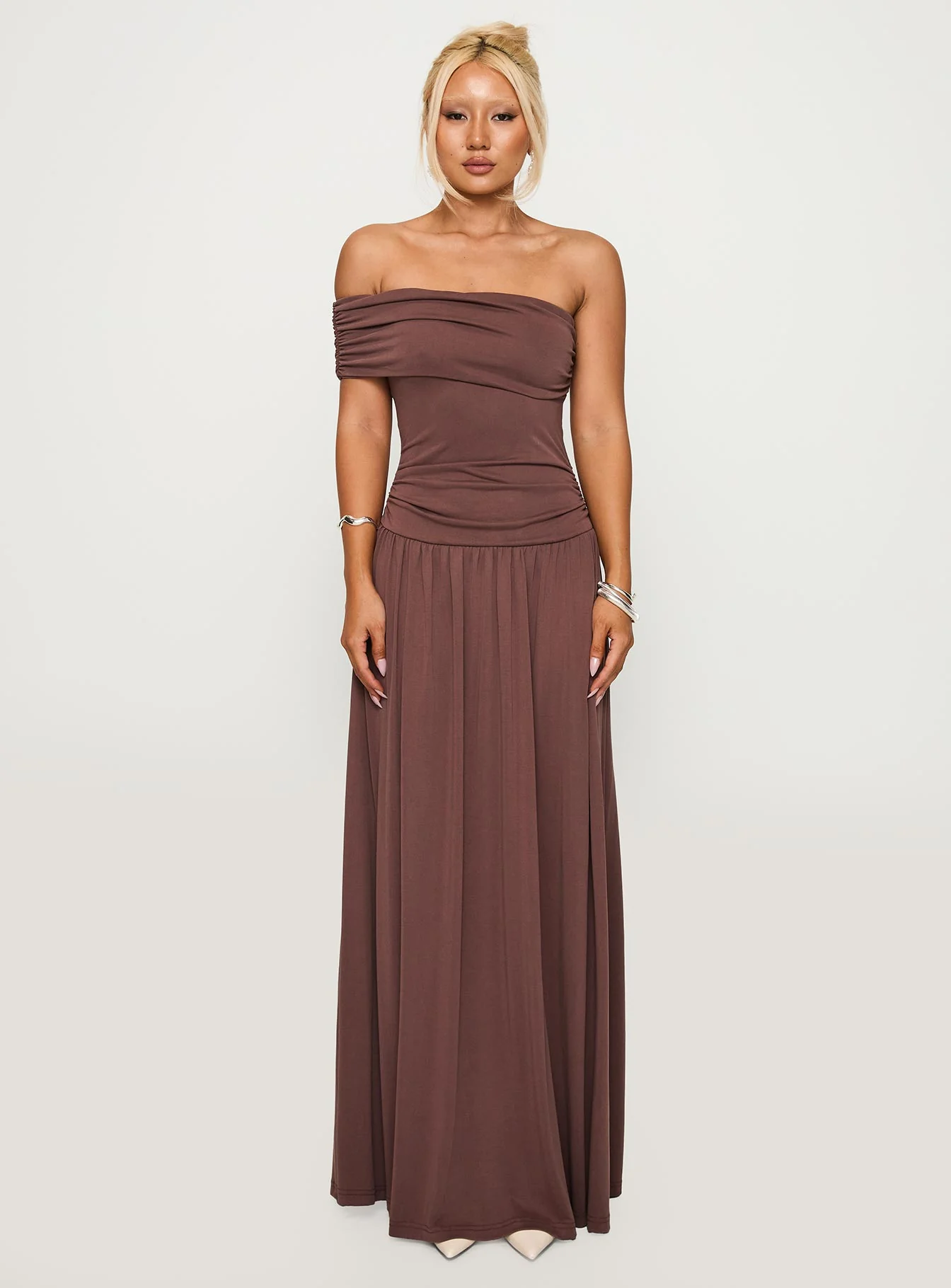 Decadence Strapless Maxi Dress Brown