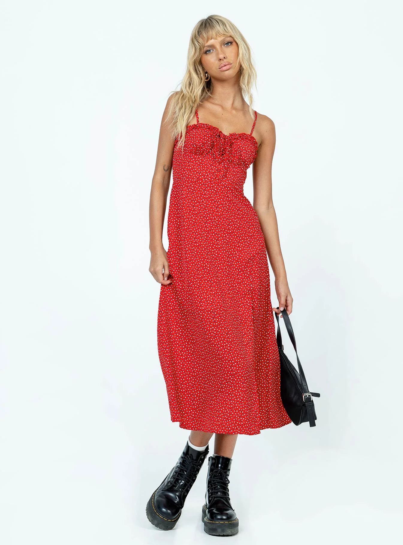 Love Birds Midi Dress Red