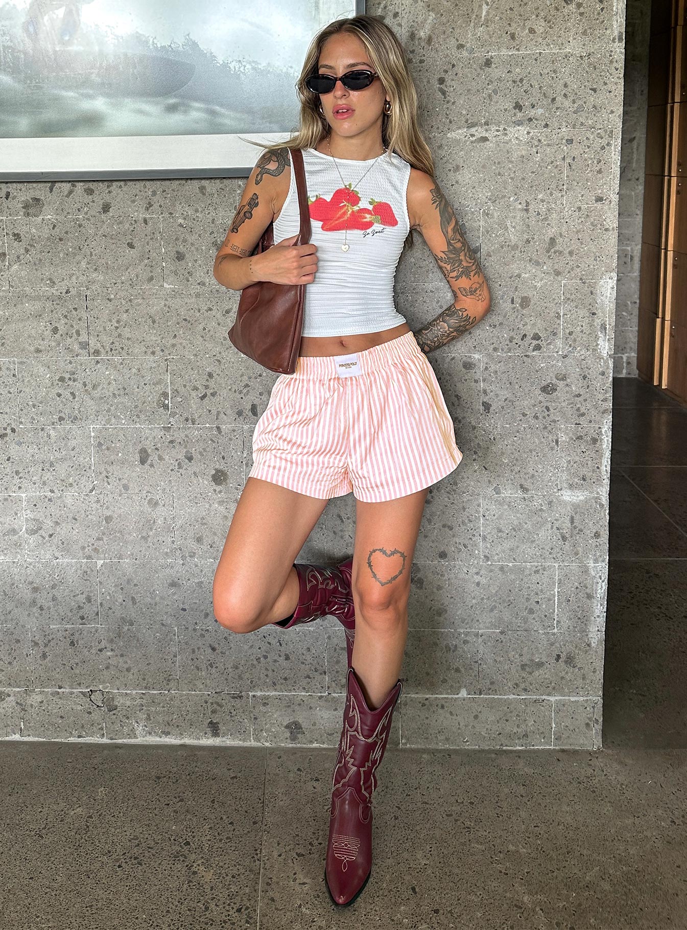 Sincar Boxer Shorts Pink / White Stripe