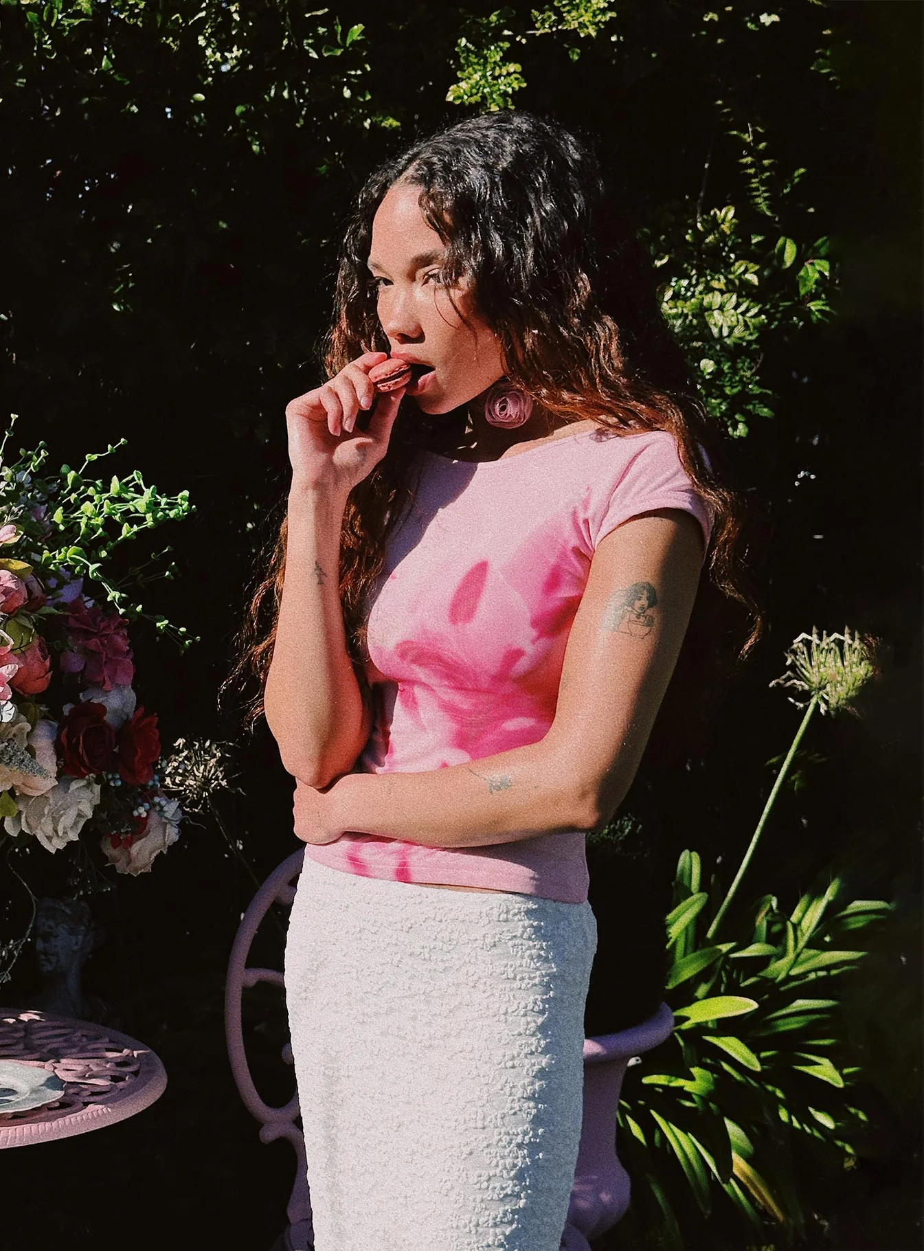 Rosalinda Top Pink Flower