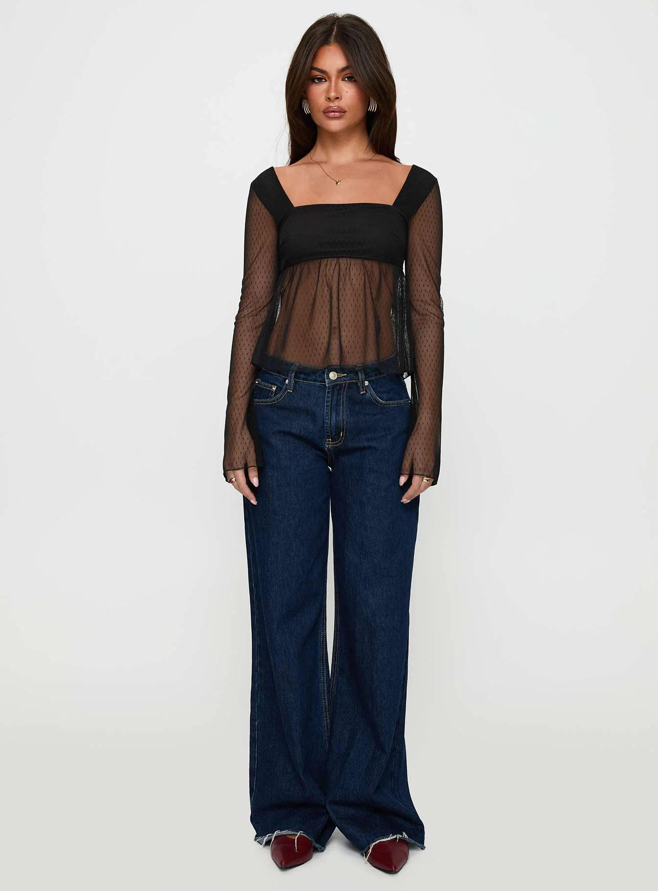 Fiorello Long Sleeve Top Black