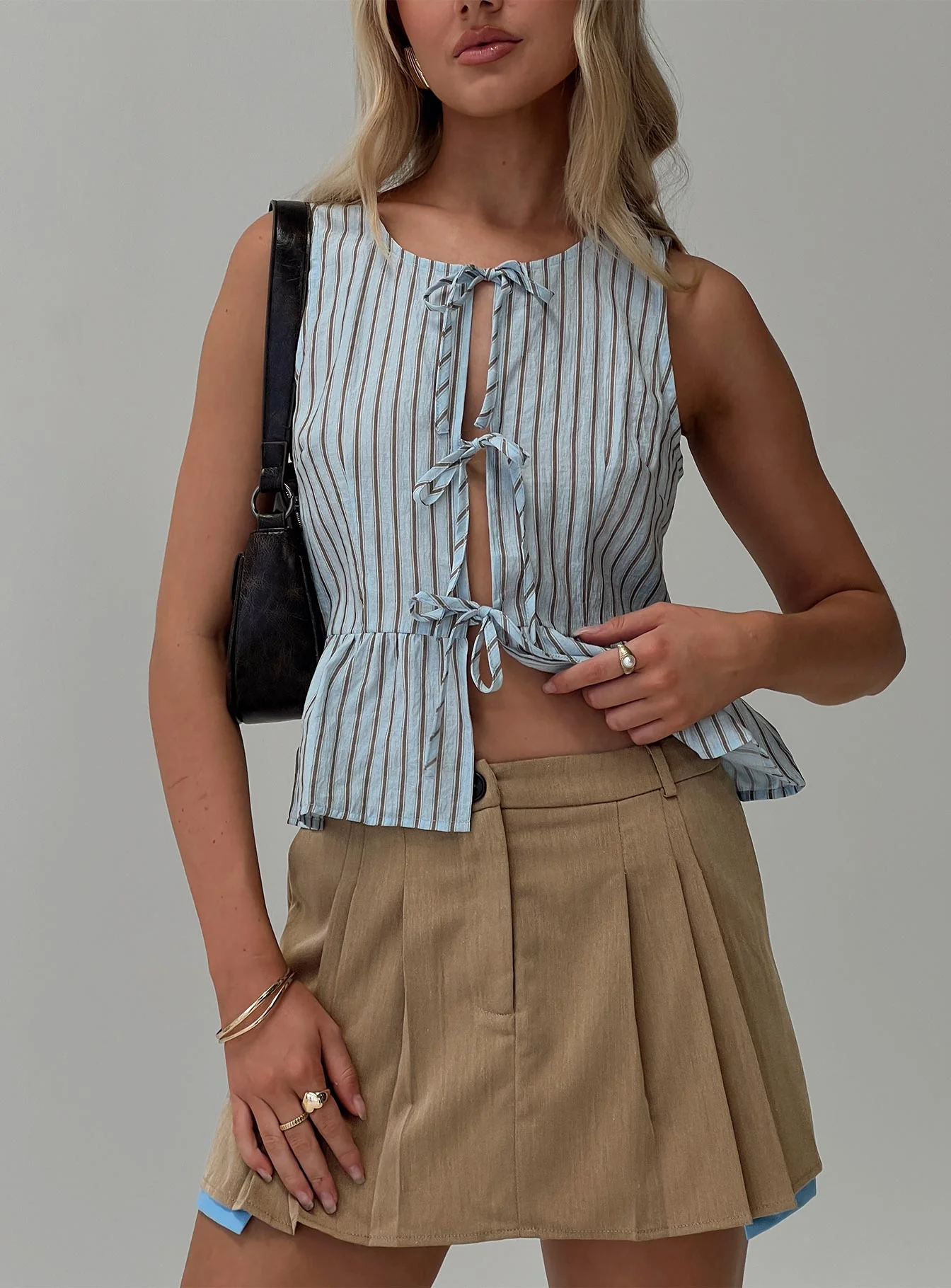 Coney Island Top Blue Stripe