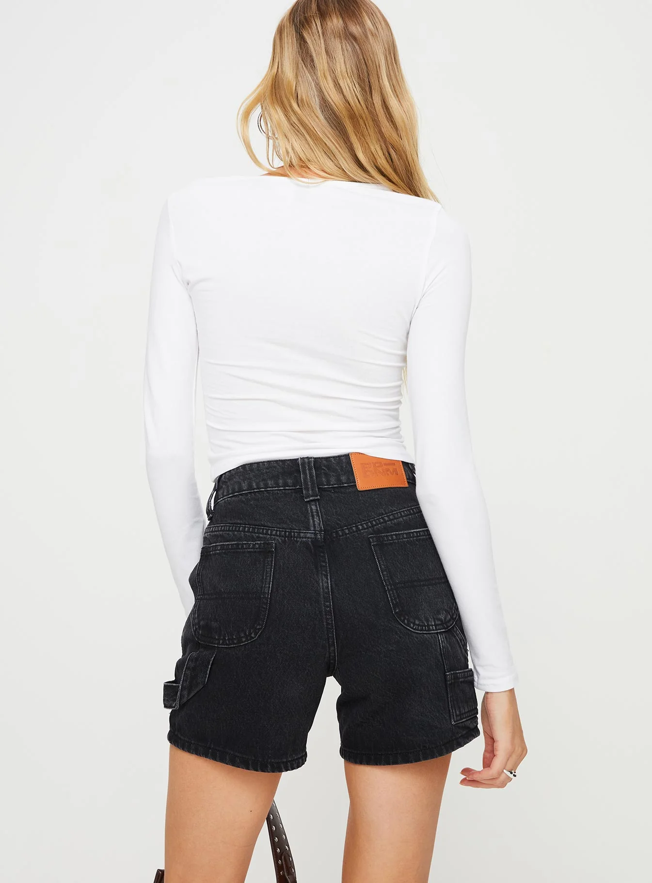 Lou Carpenter Denim Shorts Washed Black