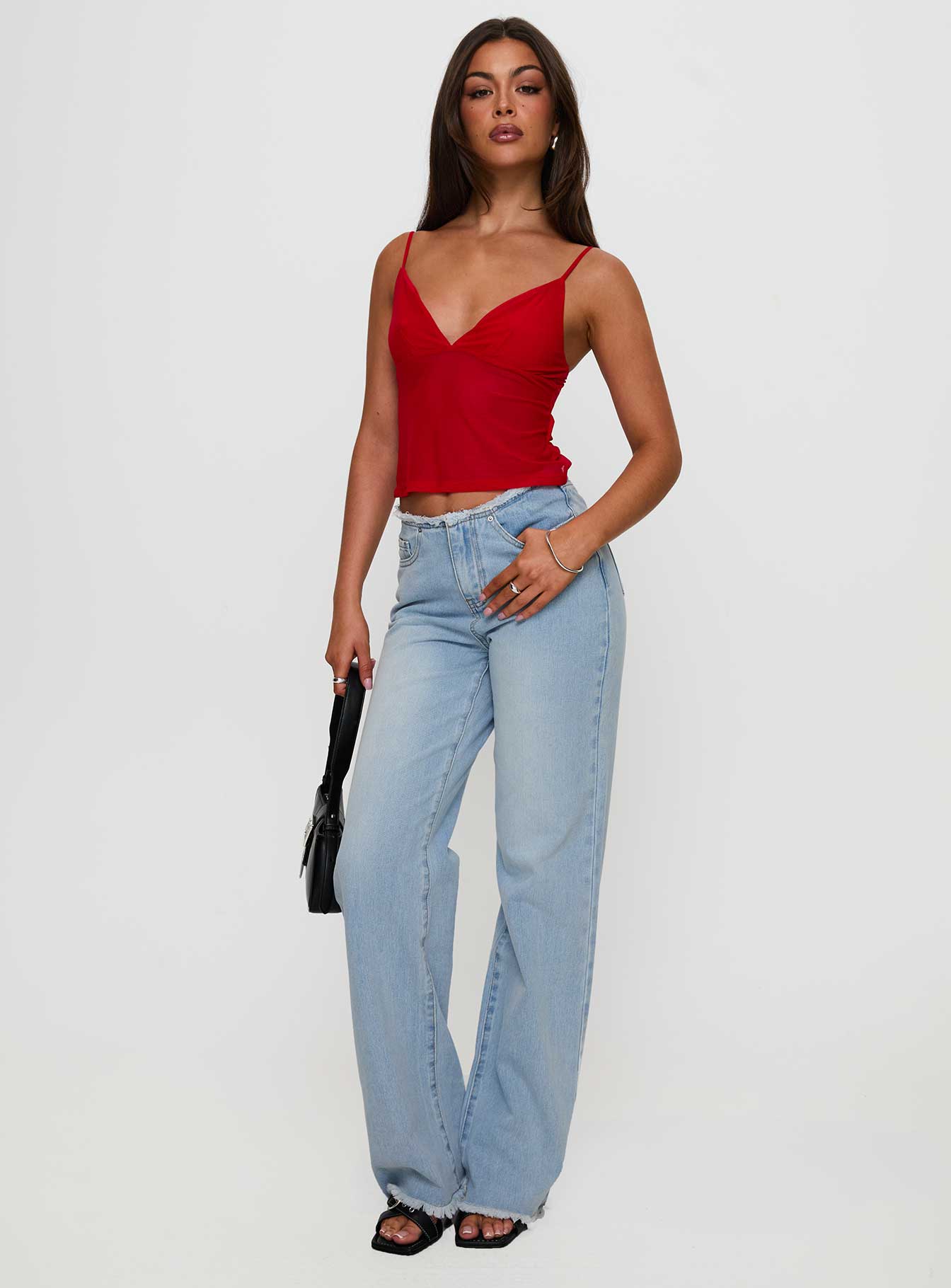 Hawke Frayed Jeans Mid Blue